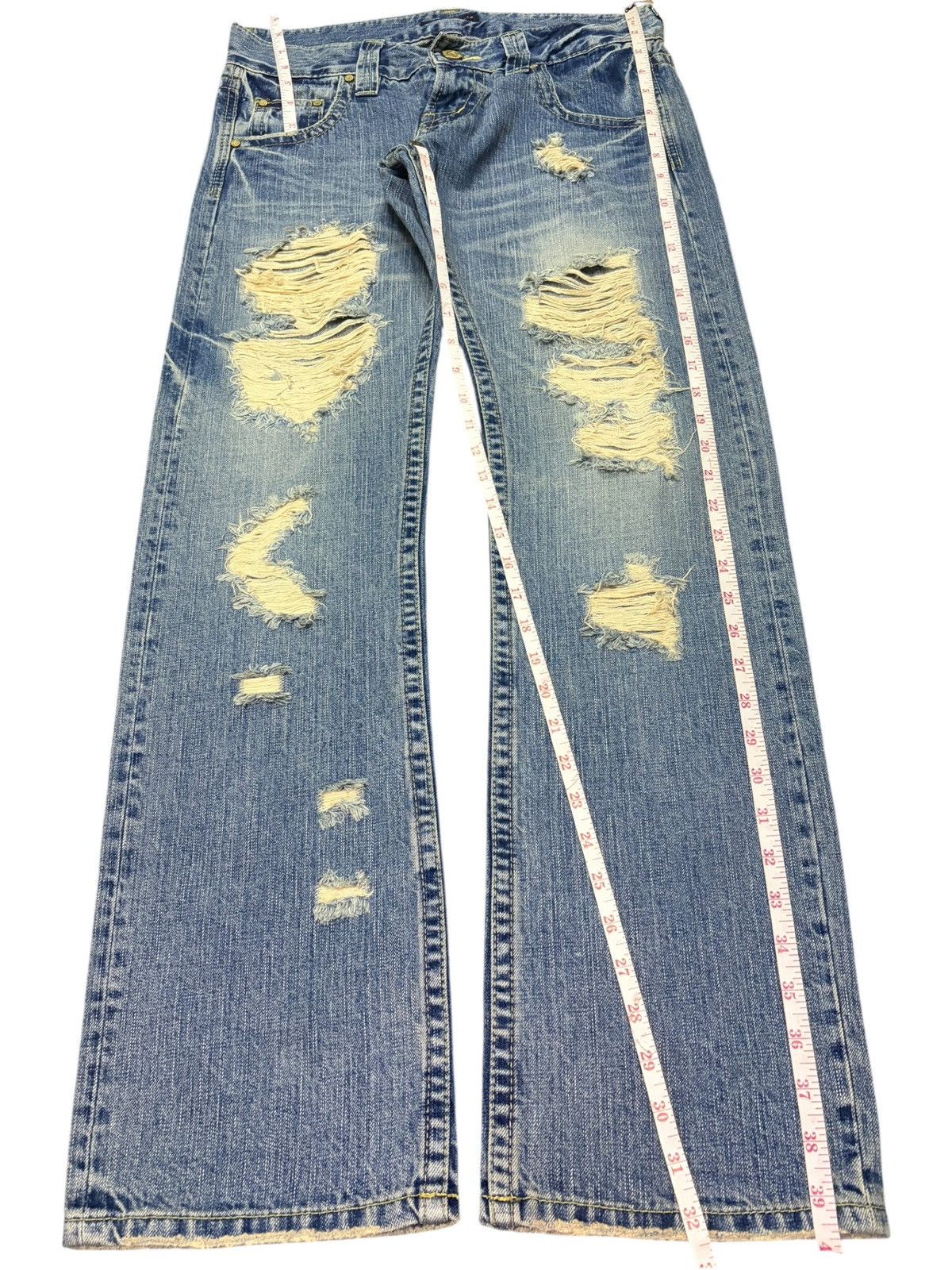 Edwin Vintage Japanese Brand Rusty Wash Distress Loose Jeans Size 32" / US 10 / IT 46 - 7 Thumbnail