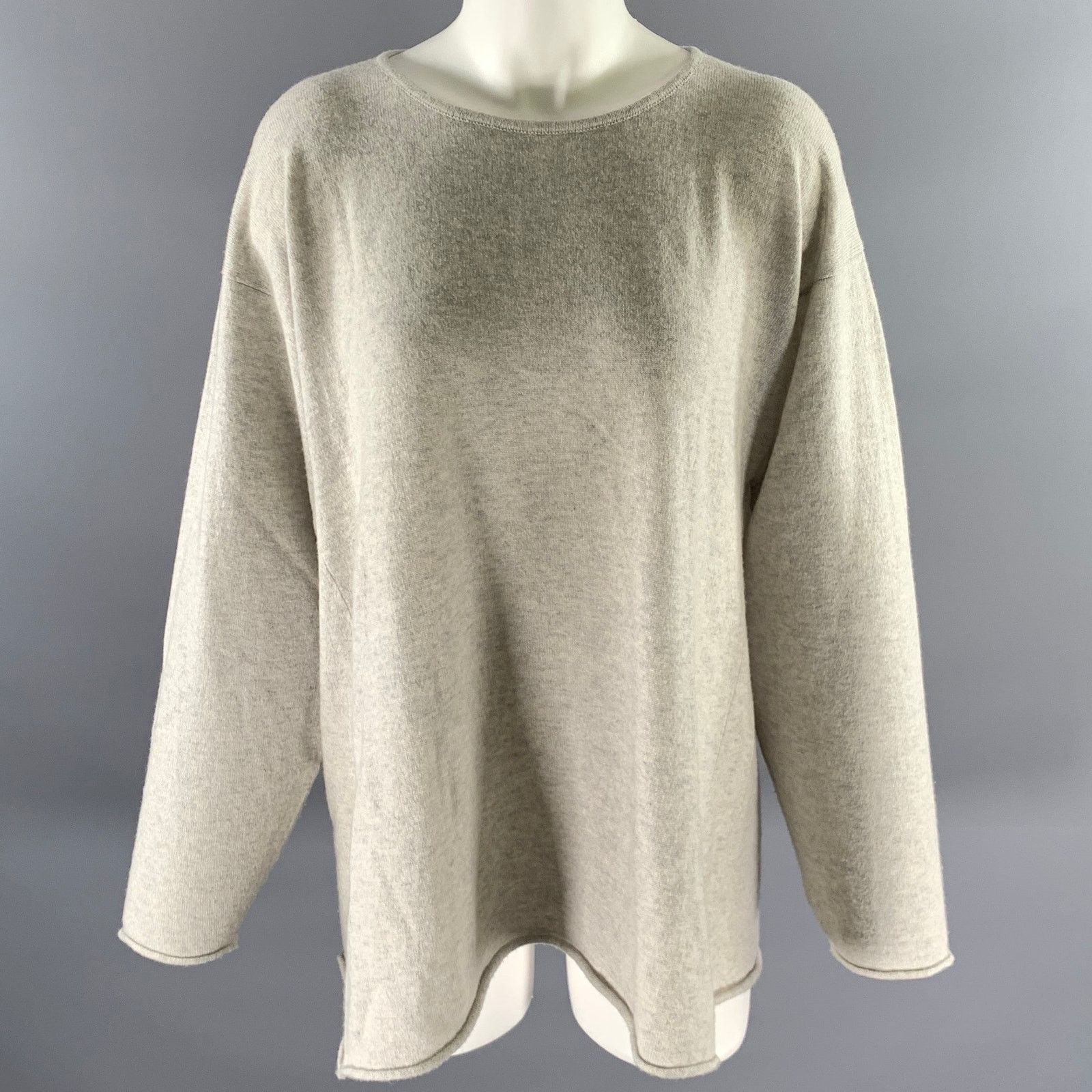 eskandar ESKANDAR Size M Light Grey Cashmere Sweater Size ONE SIZE - 1 Thumbnail