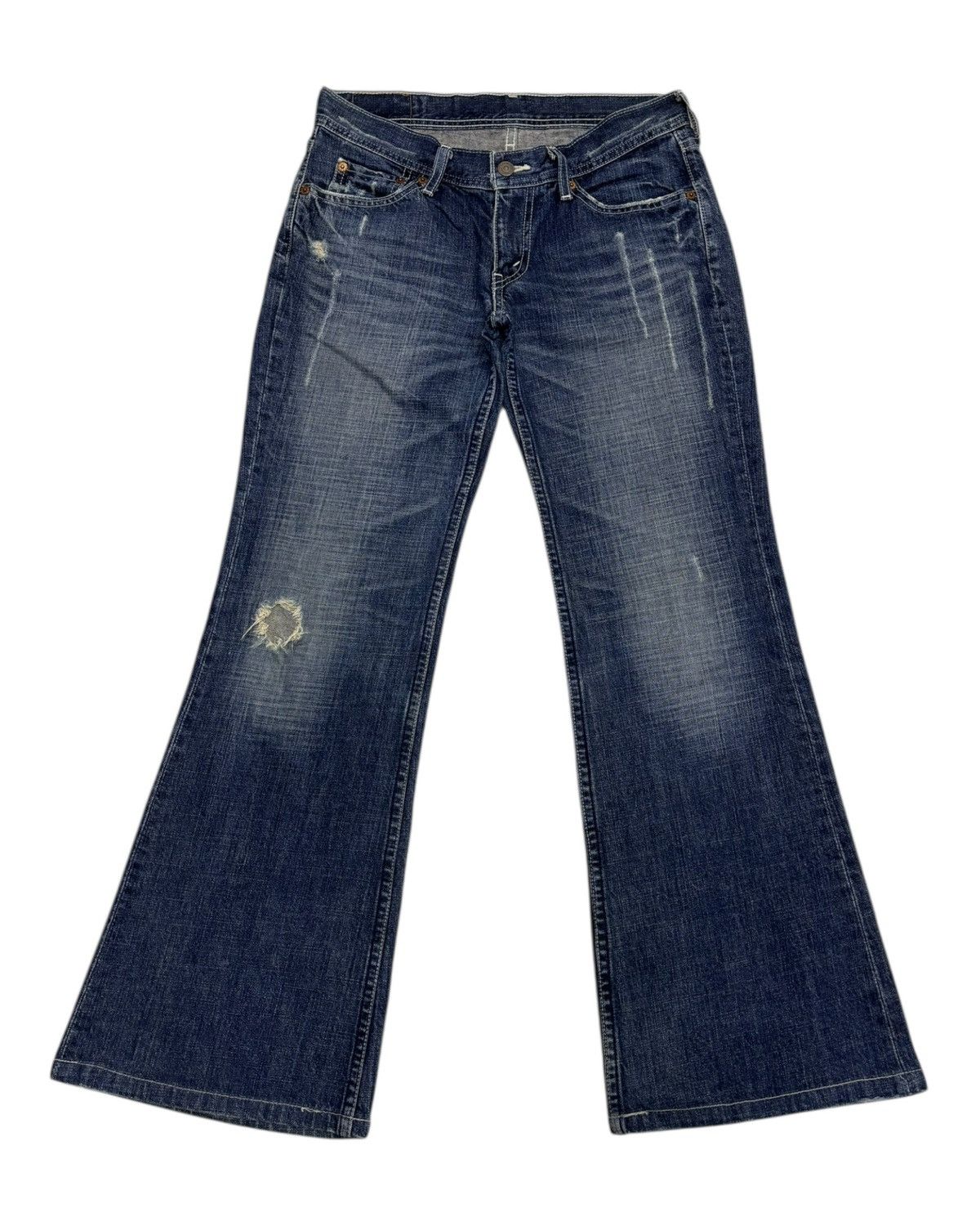 If Six Was Nine × Levi's Vintage Levis 90s Flared Jeans Bootcut Distressed Denim Jean Size 30" / US 8 / IT 44 - 1 Thumbnail