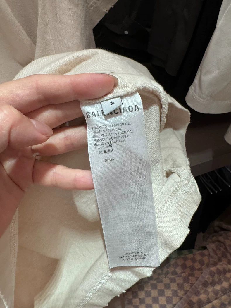 Balenciaga Balenciaga FBI front and back letter logo beige short sleev Size US S / EU 44-46 / 1 - 4 Thumbnail