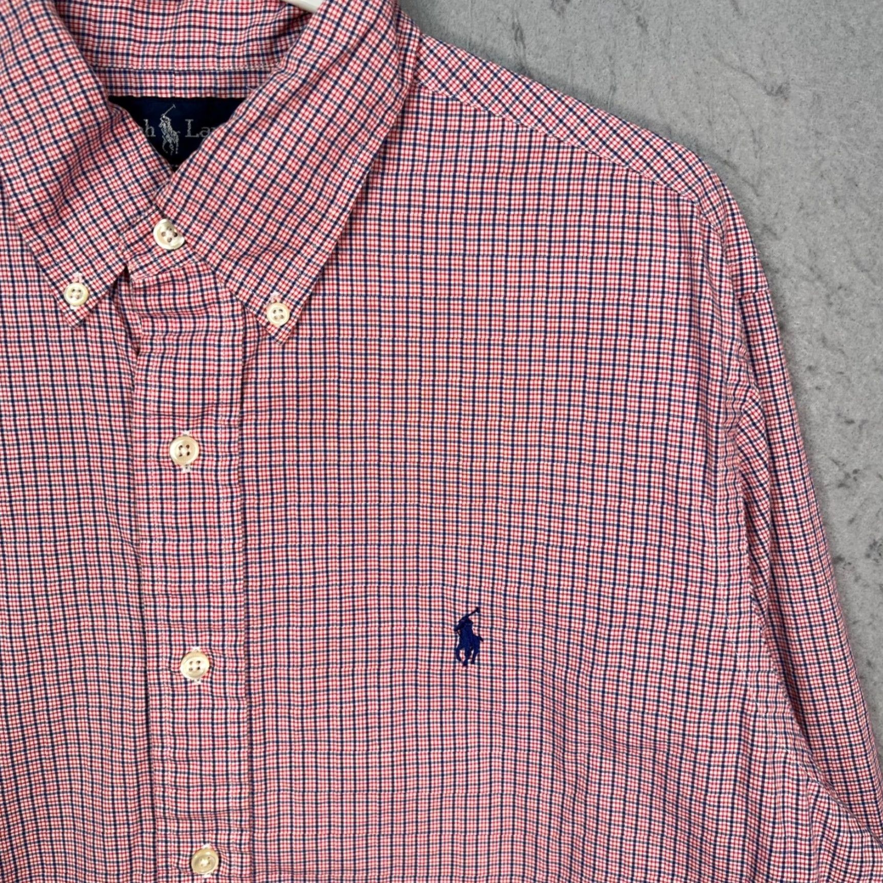 Ralph Lauren Ralph Lauren Mens Button-Up Shirt Plaid Red Blue Checkered Classic Fit 16 34/35 34/ Regular Collar Down Long Sleeve Vintage No N/A Size US S / EU 44-46 / 1 - 5 Thumbnail