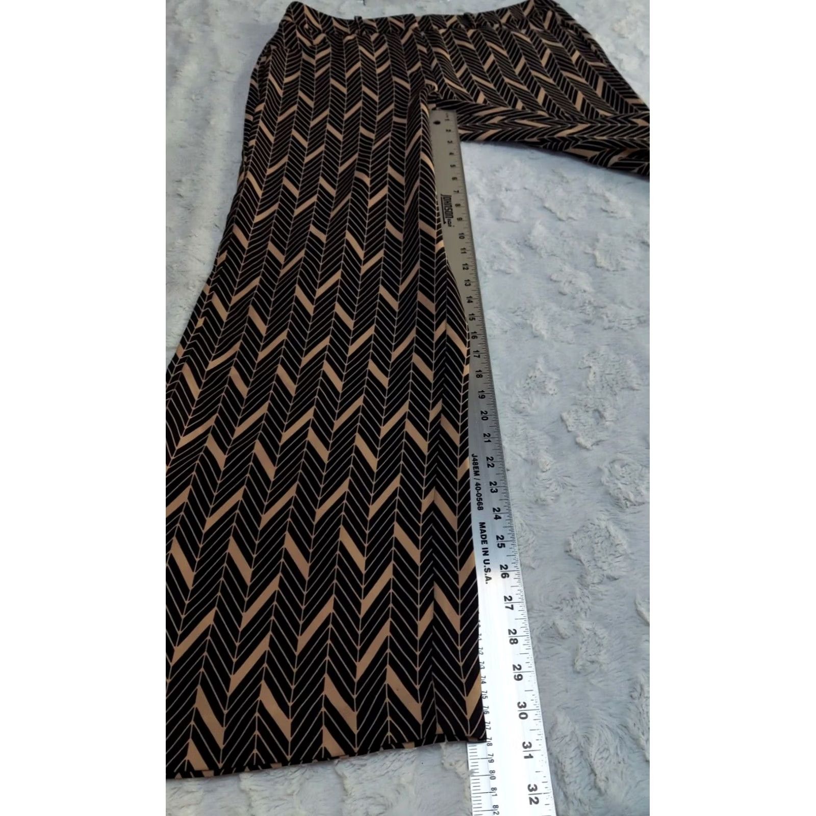 Vintage Chico's Women's 0.5 Regular Ultimate Fit Wide-Leg Pants Black Beige Chevron Size 25" / US 0 / IT 36 - 6 Thumbnail