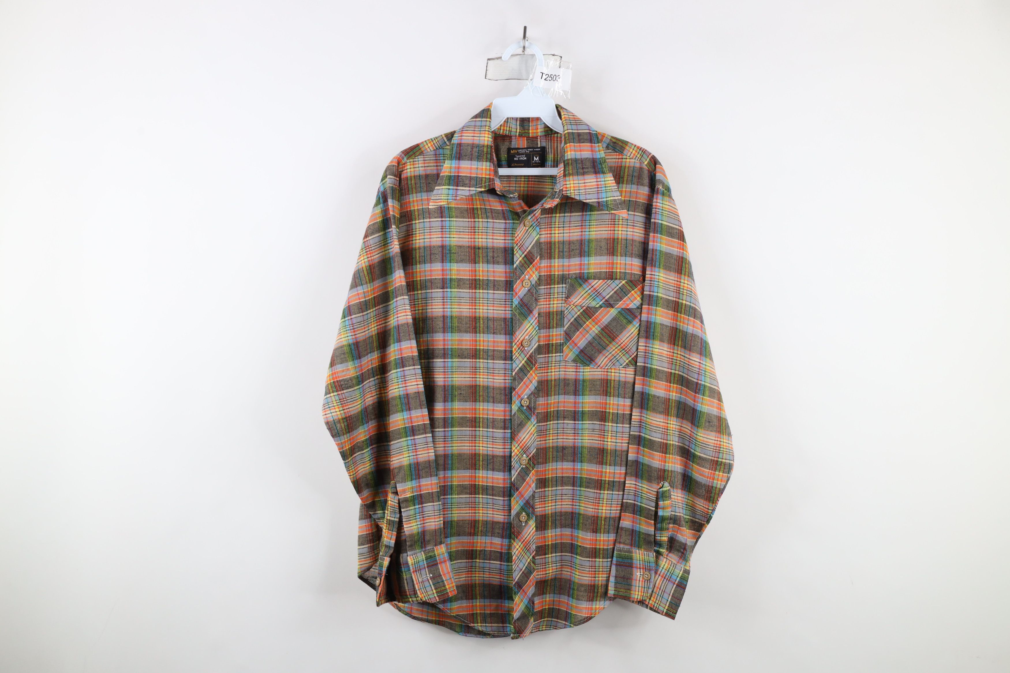 Vintage Vintage 70s Streetwear Plaid Knit Tapered Button Shirt USA Size US M / EU 48-50 / 2 - 1 Thumbnail