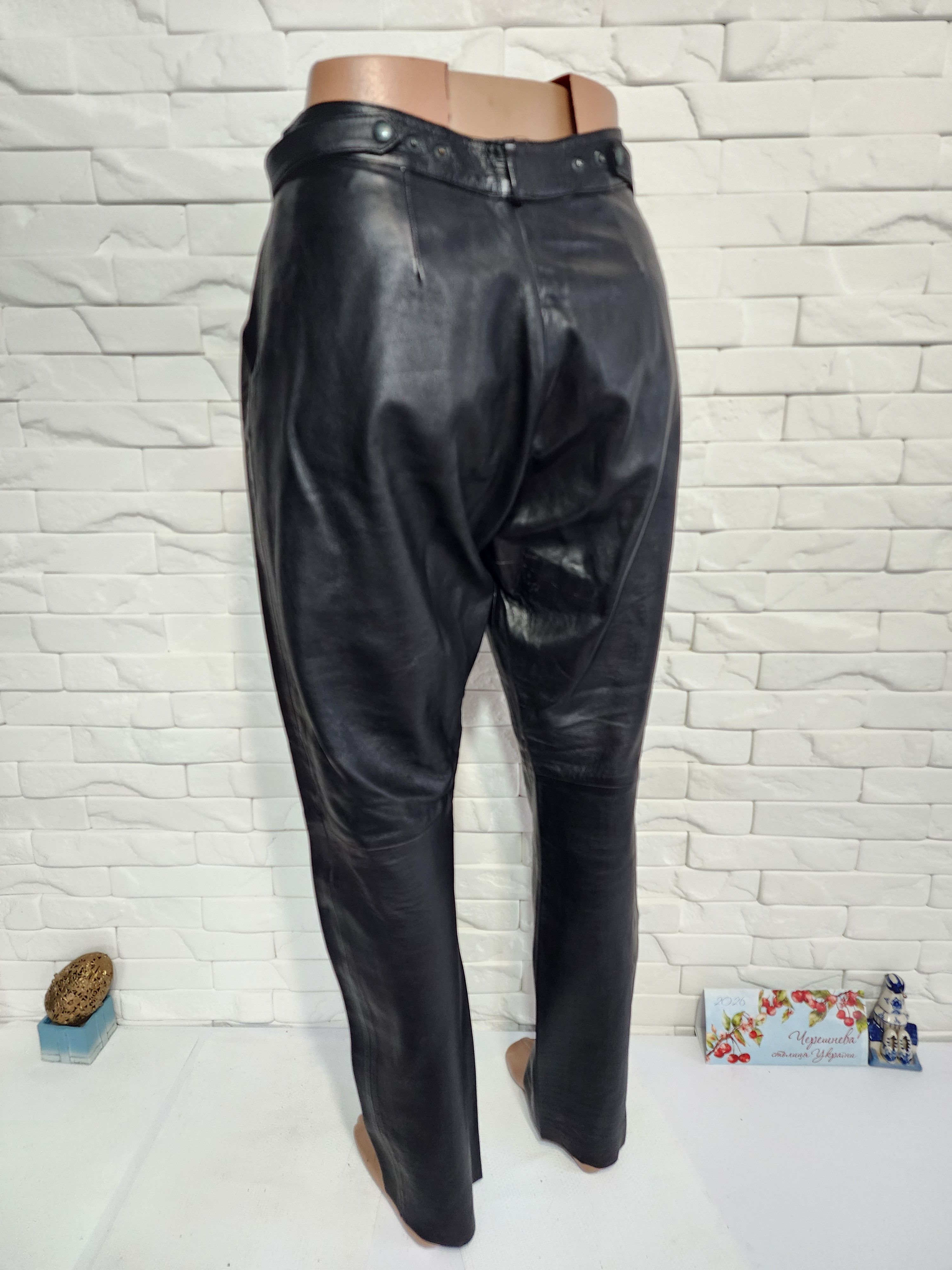 Other Black Leather Pants: Women's Style Genuine Leather Trousers Size 31" - 6 Thumbnail