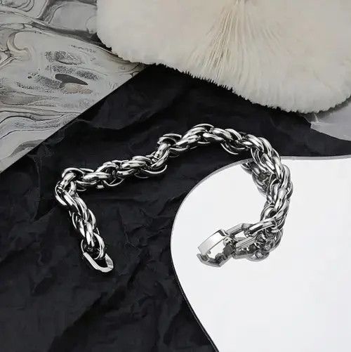 Japanese Brand Titanium Steel Link Chain Bracelet for Men Women Size ONE SIZE - 2 Thumbnail