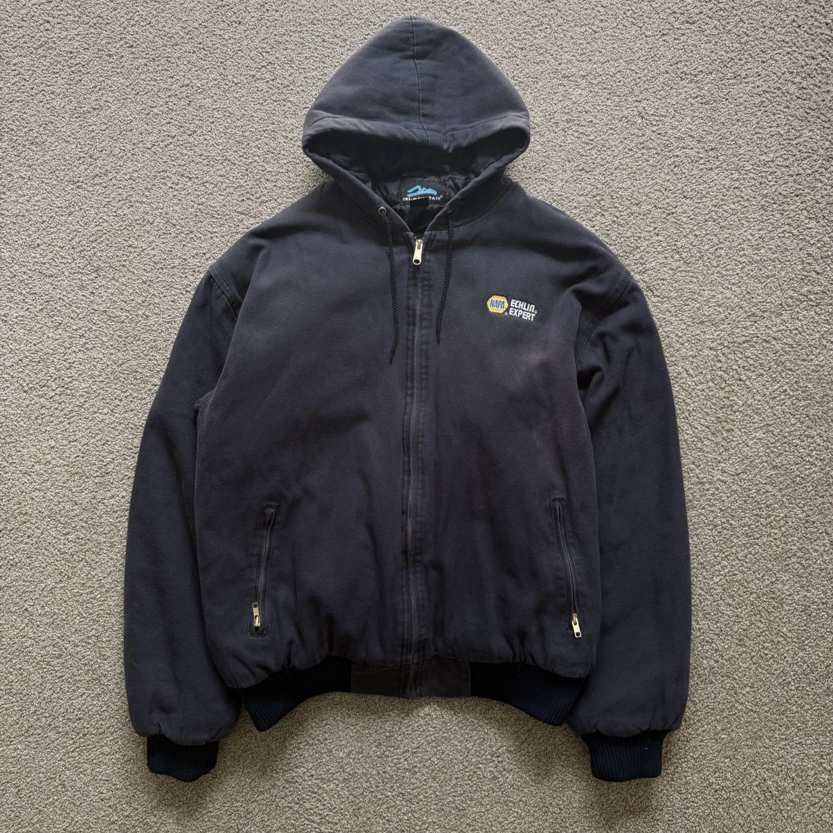 Vintage Tri Mountain Hooded Work Jacket (Navy) Size US XL / EU 56 / 4 - 1 Thumbnail