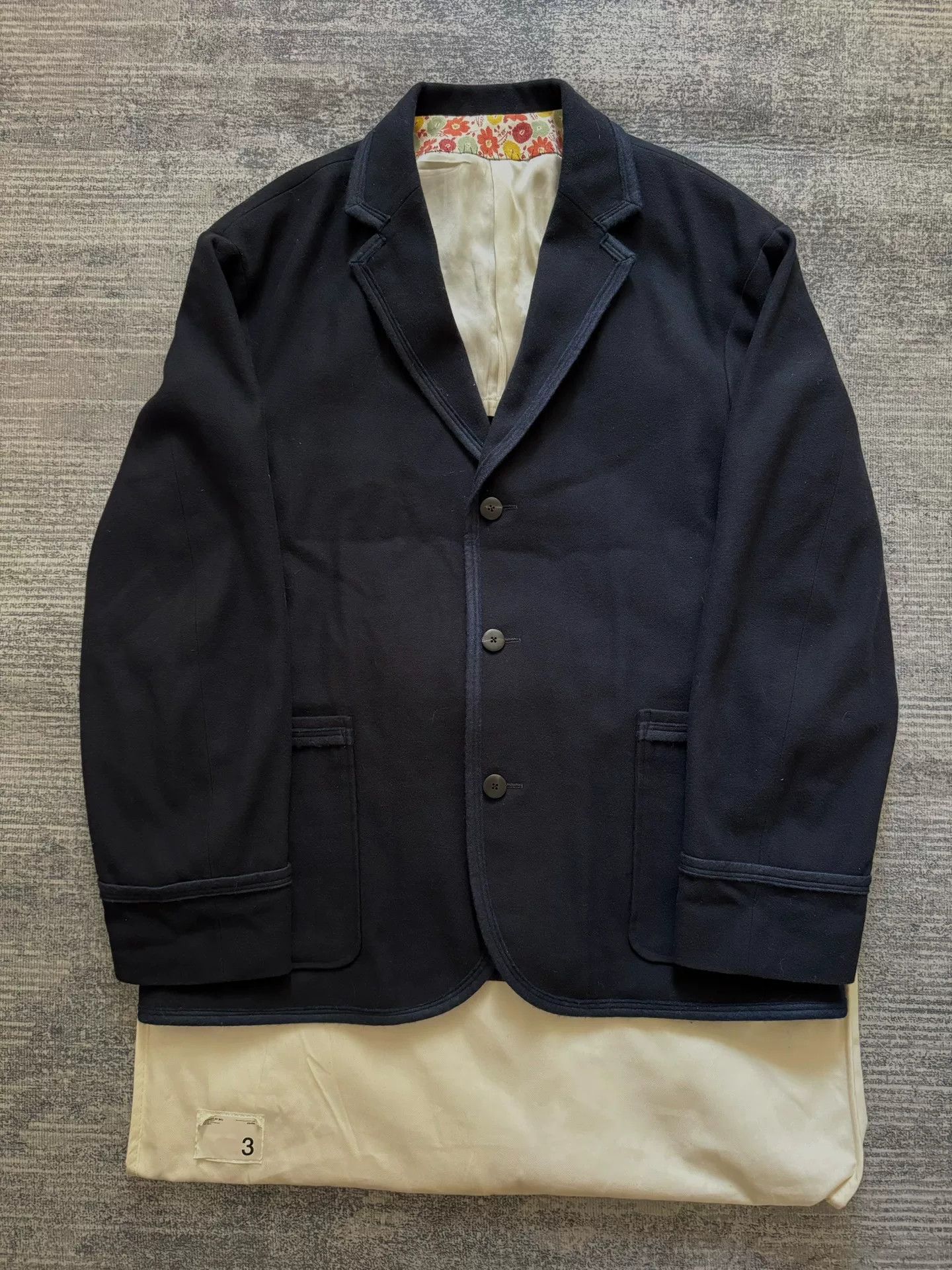 visvim cashmere blazer with floral lining