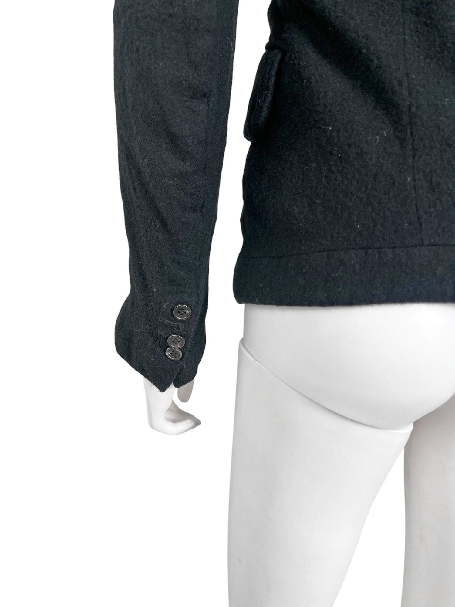 Ann Demeulemeester Asymmetric Black Wool Blazer Size S / US 4 / IT 40 - 7 Thumbnail