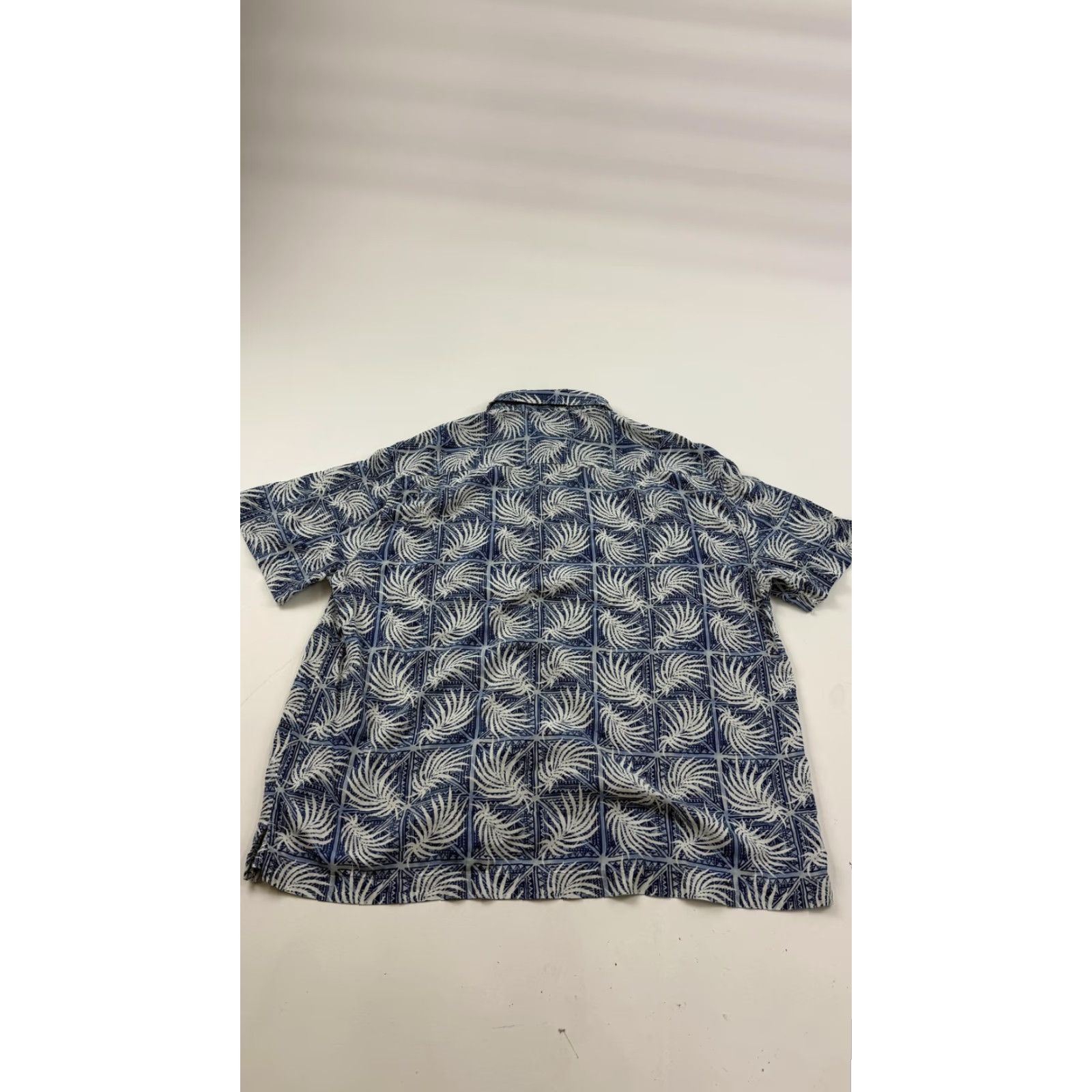 Nat Nast Nat Nast Shirt Mens XL Blue White Silk Cotton Hawaiian Palm Print Casual Size US XL / EU 56 / 4 - 7 Thumbnail