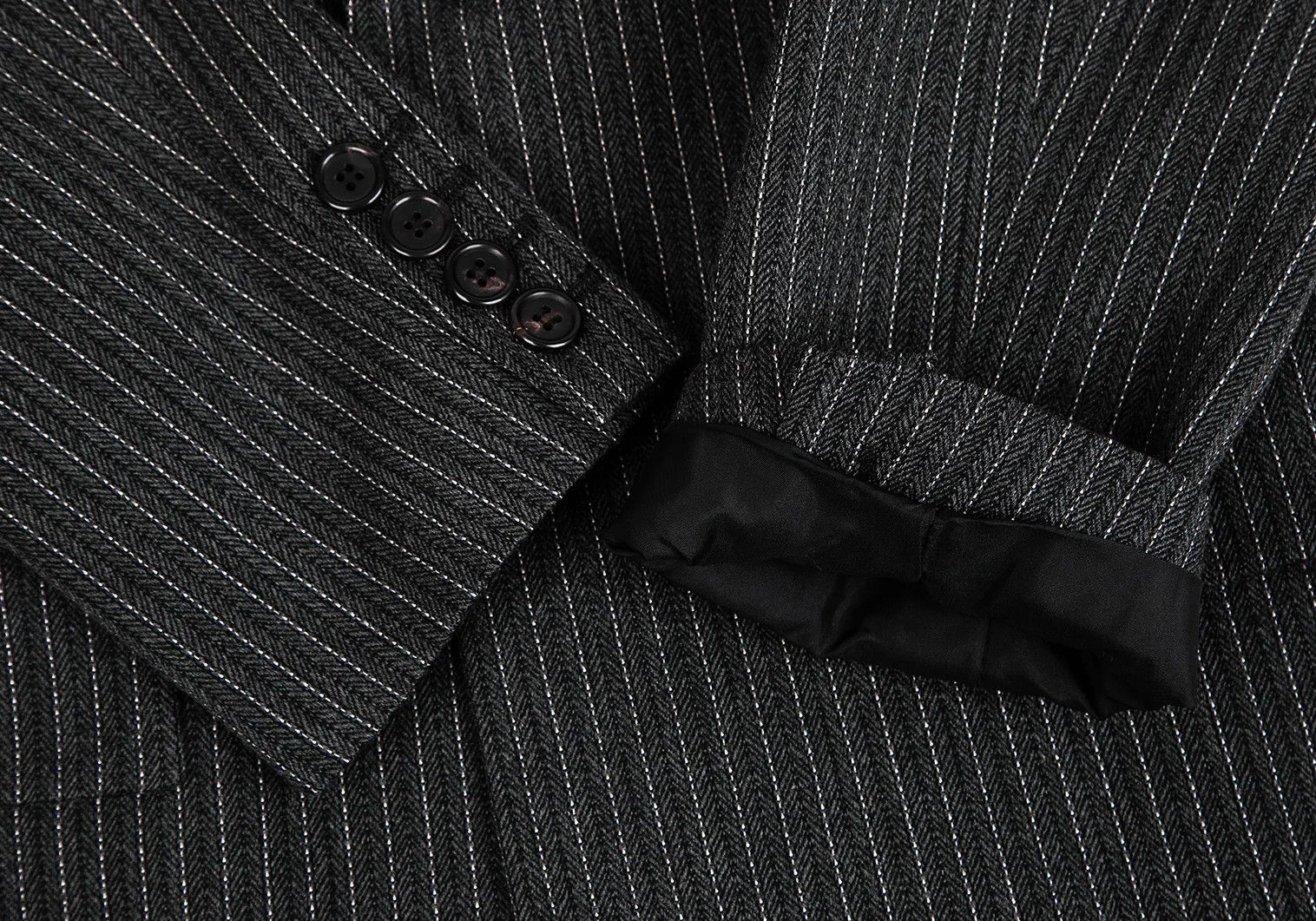 Jean Paul Gaultier Herringbone Stripe Overcoat in Gray Size 48 Size US M / EU 48-50 / 2 - 6 Thumbnail