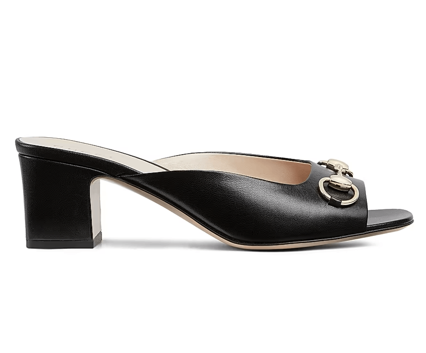 Gucci Gucci Lady Horsebit Leather Gold Block Heel Mule Sandal 37.5 Size US 7.5 / IT 37.5 - 3 Thumbnail