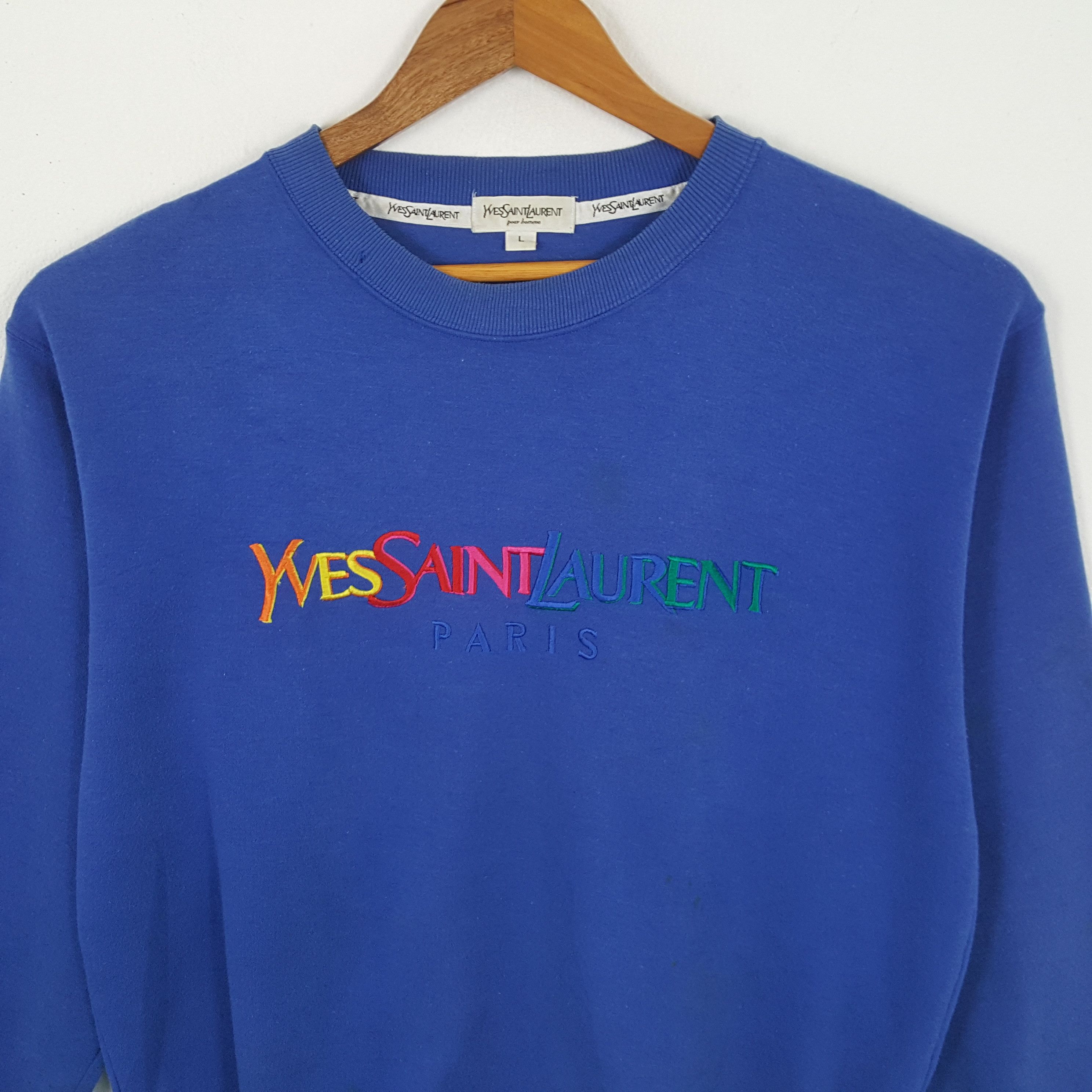 Vintage × Yves Saint Laurent Vintage YVES SAINT LAURENT Italian Luxury Brand Sweatshirts Size US L / EU 52-54 / 3 - 2 Thumbnail
