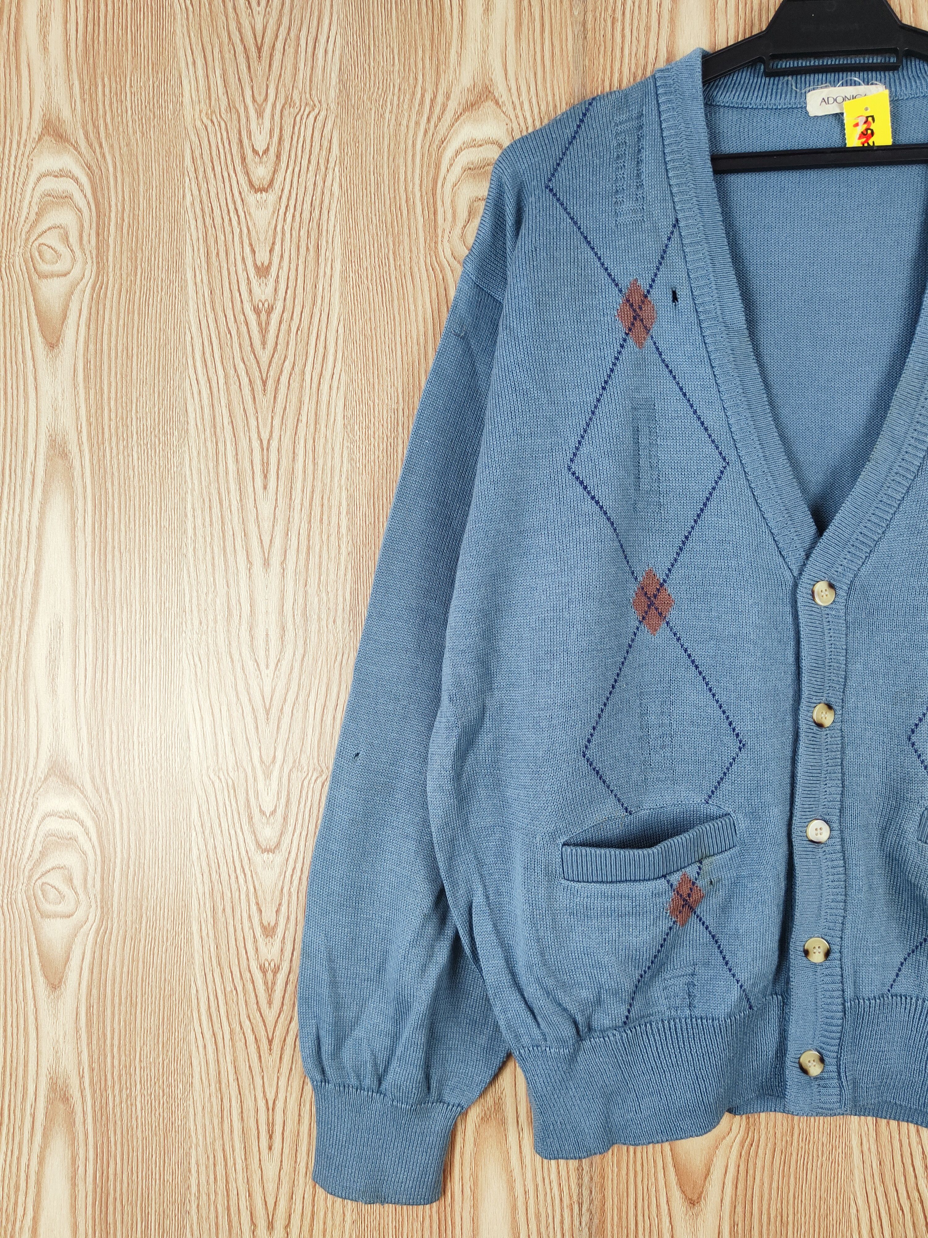 Homespun Knitwear × Japanese Brand Adonica Blue Knitwear Cardigan #W300 Size US L / EU 52-54 / 3 - 3 Thumbnail