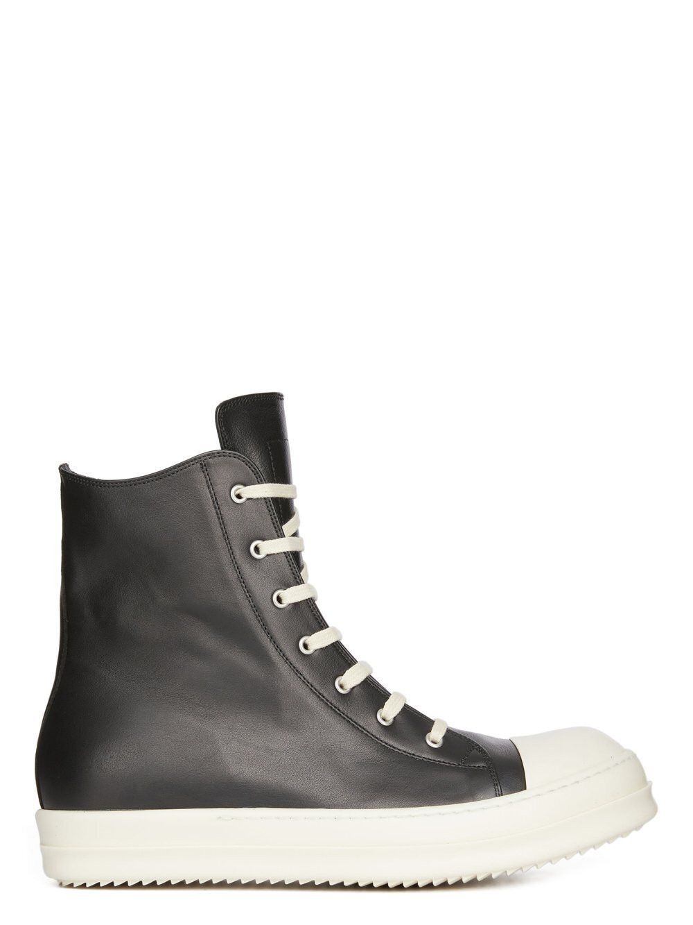 image of Rick Owens Ramones Leather Black White Low High Drkshdw Shoes, Men's (Size 11)