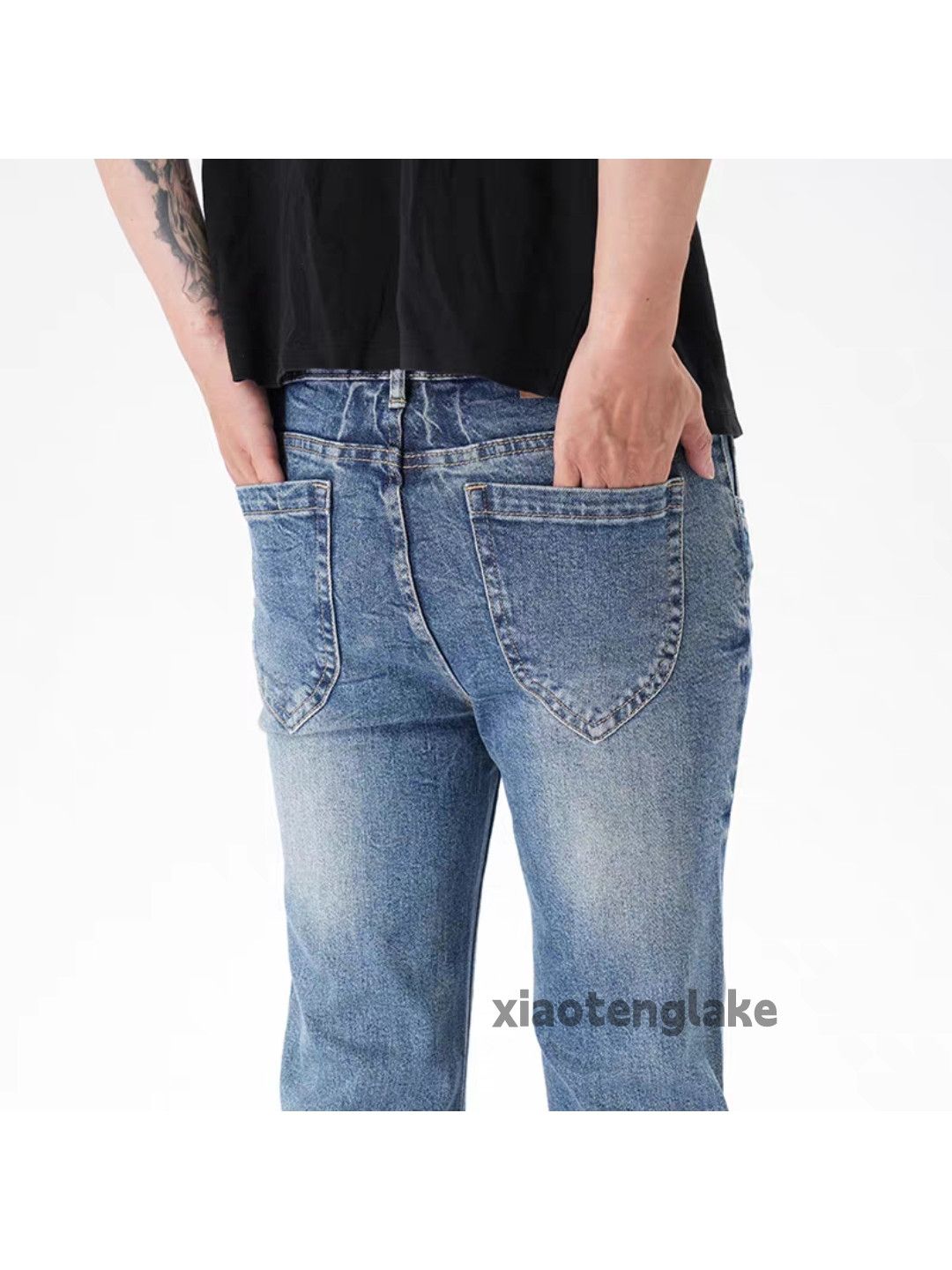 Jean Unisex washed faded cleanfit yuppie y2k punk jeans Size US 32 / EU 48 - 5 Thumbnail