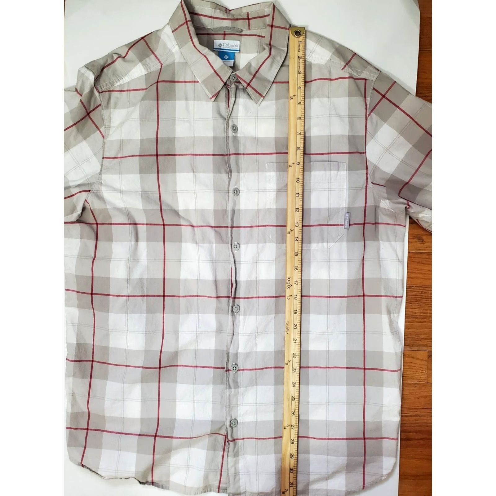 Vintage Columbia Shirt Men's XL Plaid Button-Up Short Sleeve Cotton Pocketed Outdoor Casual Button-Front Size US XL / EU 56 / 4 - 3 Thumbnail