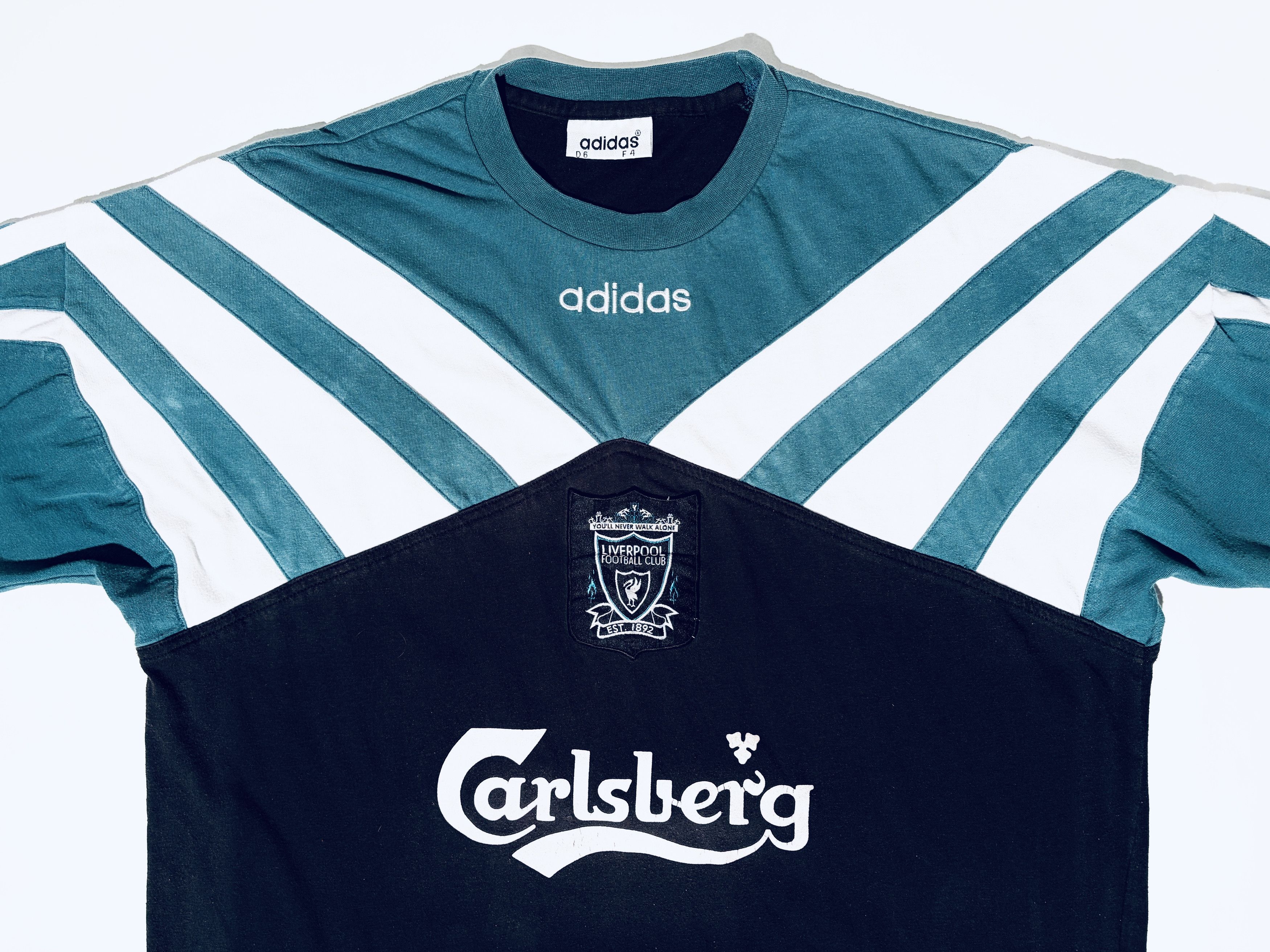 Adidas Liverpool Training T-Shirt Top 1995 / 1996 Size US L / EU 52-54 / 3 - 5 Thumbnail