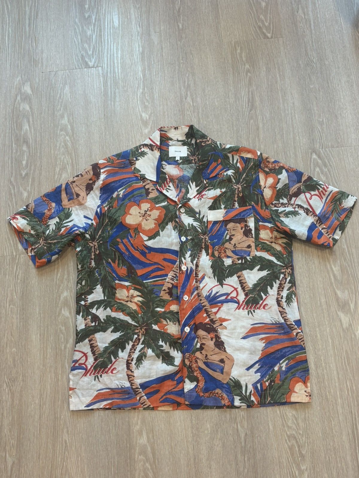 Rhude Rhude Le Fleur Linen Shirt SS24 Size US S / EU 44-46 / 1 - 5 Thumbnail
