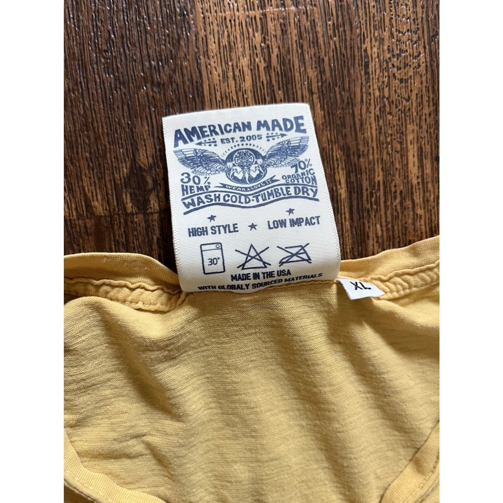 Jungmaven Jungmaven T-Shirt Yellow Seaweed and Gravel XL Womens Hippie Boho USA City Shirt Size XL / US 12-14 / IT 48-50 - 6 Thumbnail
