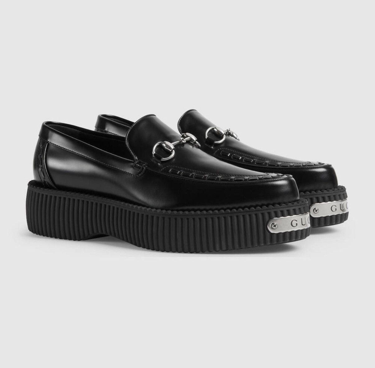 Gucci Gucci Horsebit Platform Loafers Black Leather Size US 10.5 / EU 43-44 - 1 Thumbnail
