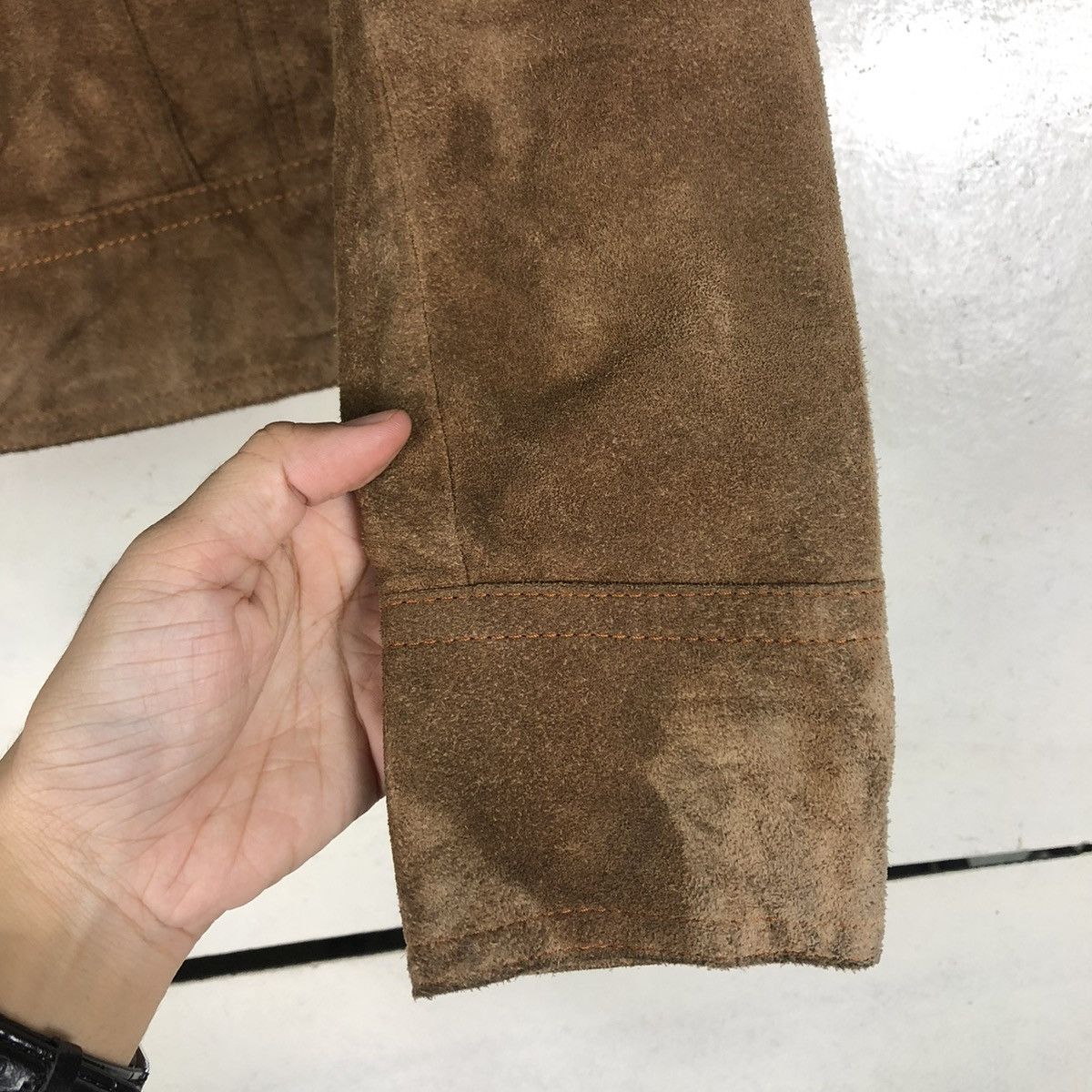 Japanese Brand 🔥CROPPED SUEDE LEATHER JACKET BIKER EPOCA ISSEY MIYAKE Size S / US 4 / IT 40 - 16 Thumbnail