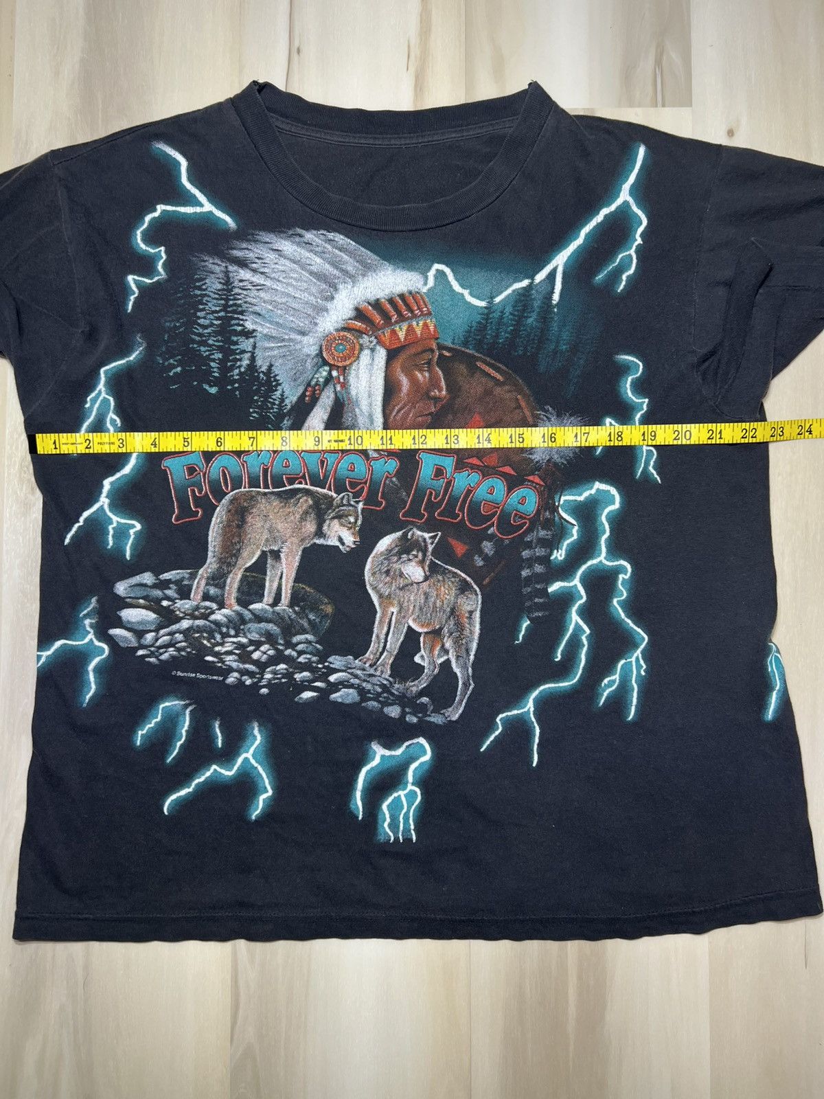Rap Tees American thunder Forever Free Wolve All Over Lightning Print Size US M / EU 48-50 / 2 - 4 Thumbnail
