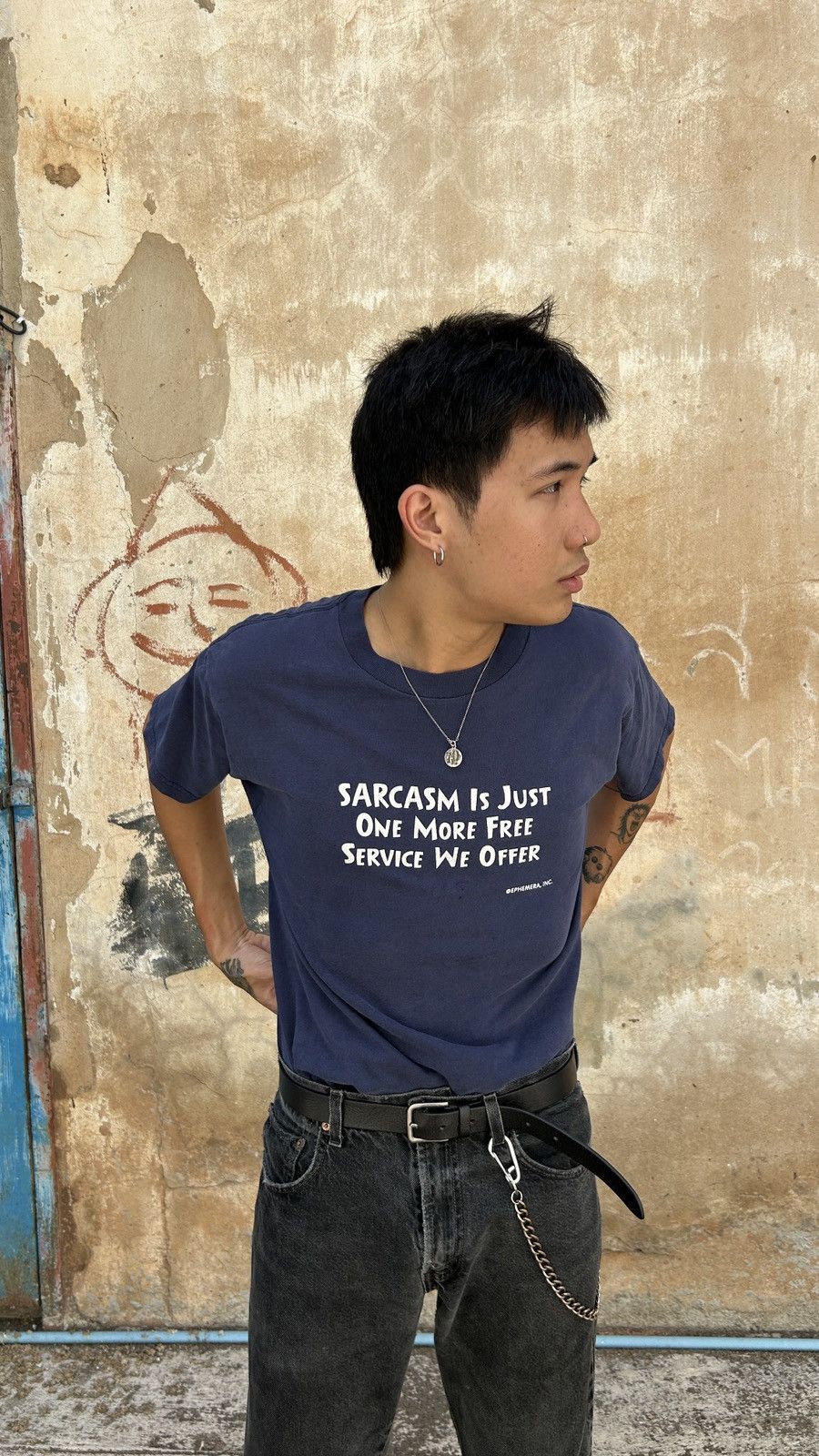 Vintage 1990s Sarcasm T-Shirt Size US L / EU 52-54 / 3 - 2 Thumbnail