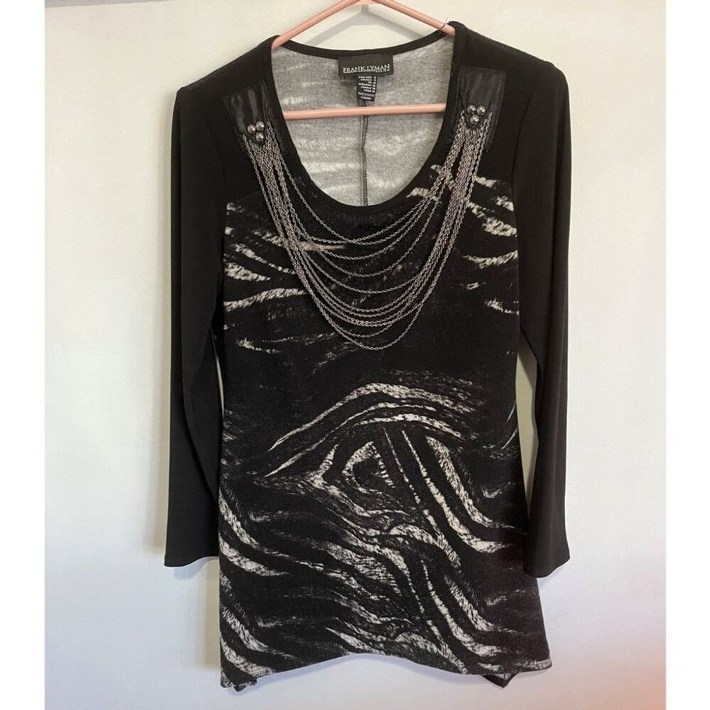 Frank Lyman Frank Lyman Design Black and Gray Long Sleeve Top Size M / US 6-8 / IT 42-44 - 1 Thumbnail
