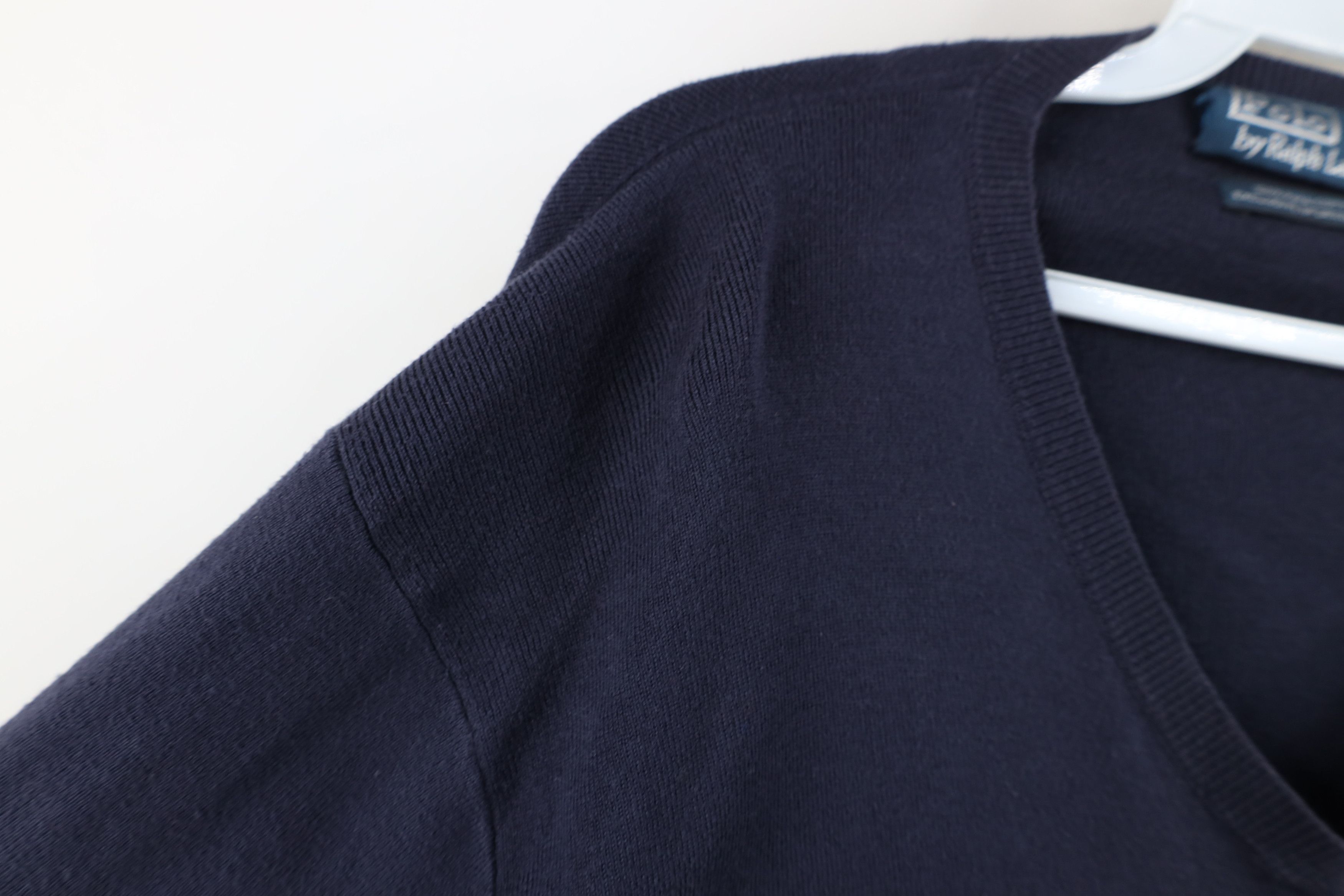 Ralph Lauren Vintage 90s Ralph Lauren Cotton Knit V-Neck Sweater Blue Size US M / EU 48-50 / 2 - 6 Thumbnail