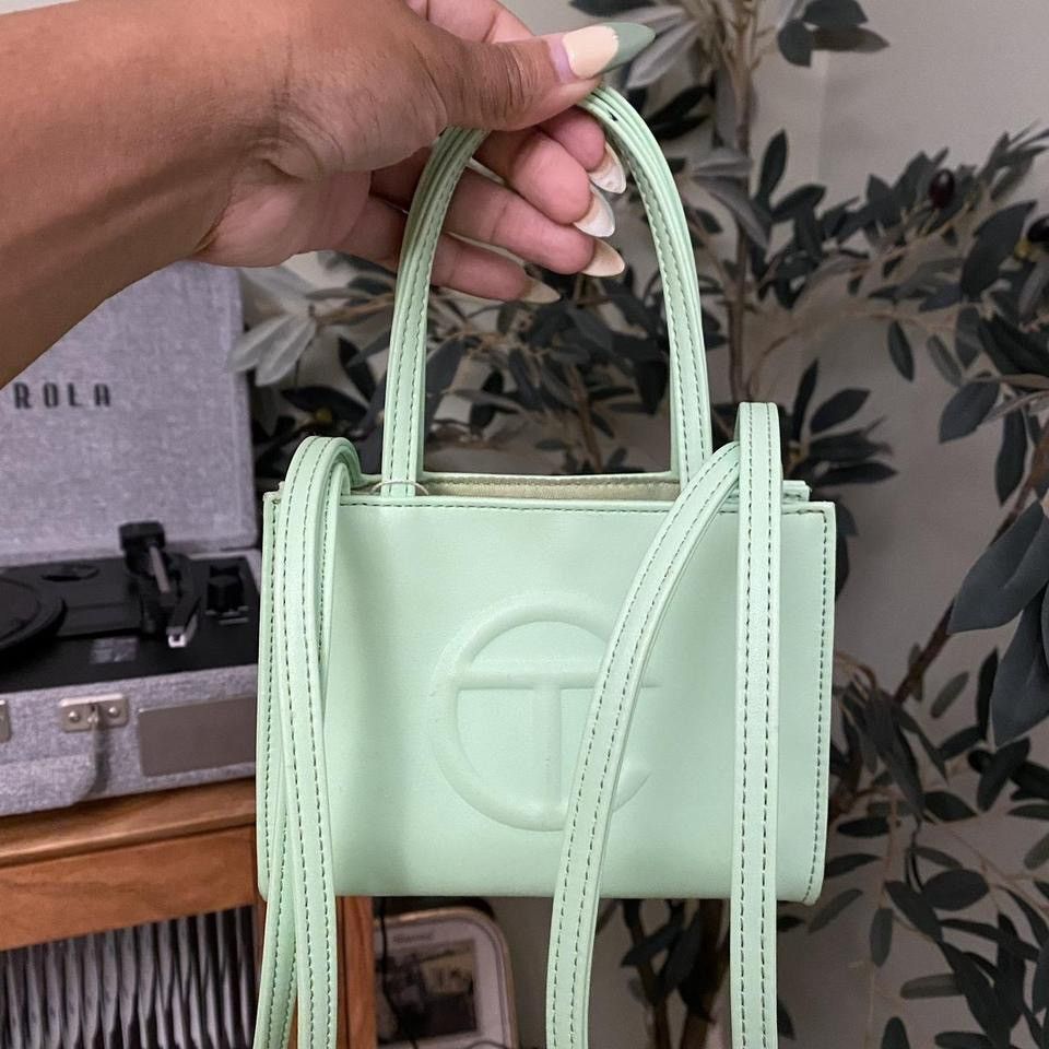 small double mint telfar shopping bag