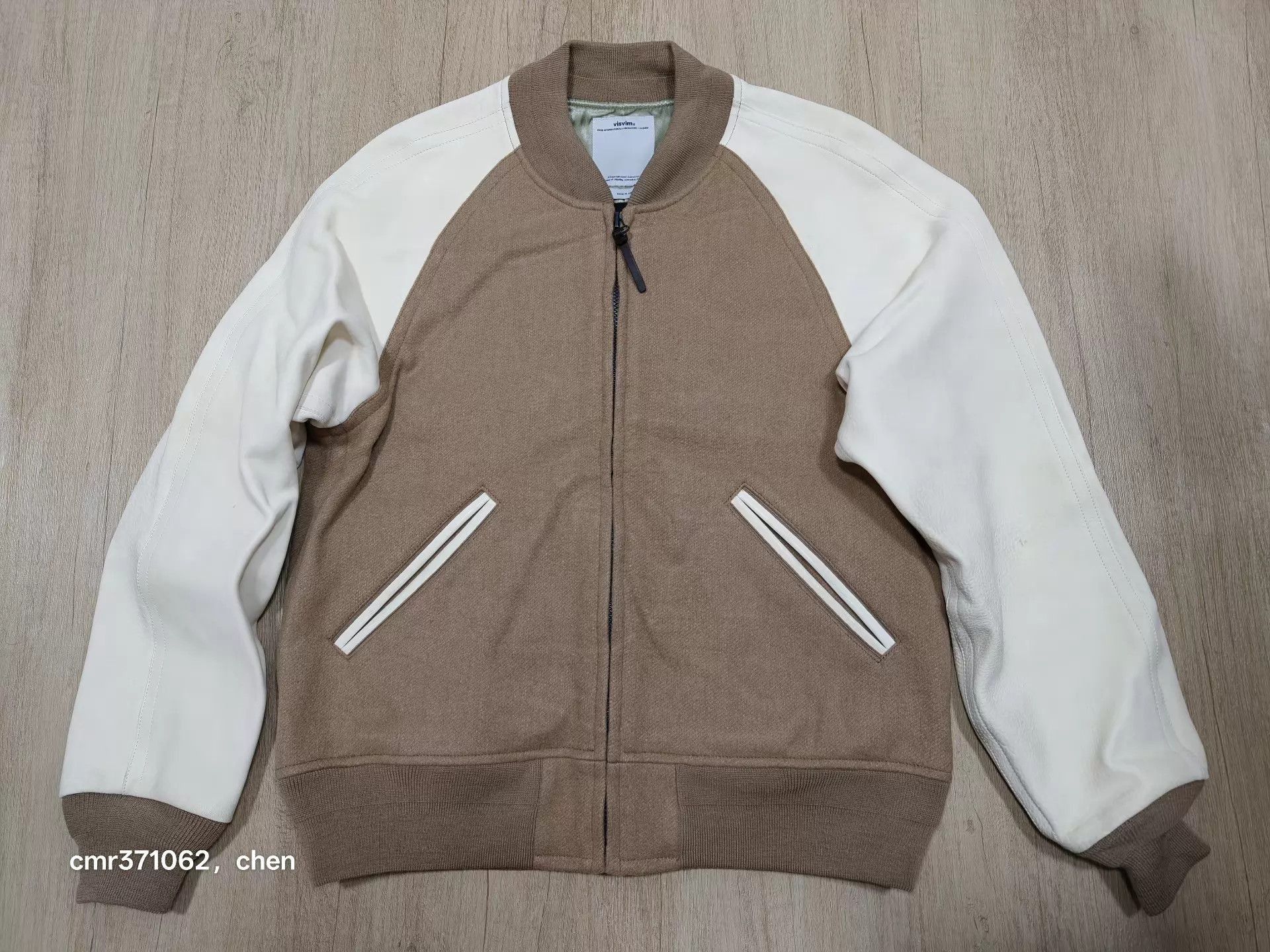 Visvim Brown and White Zip-Front Bomber Jacket Size US M / EU 48-50 / 2 - 1 Thumbnail