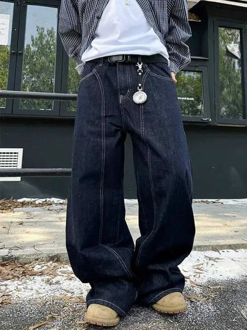 Jean VIntage RETRO 90s Wide denim jeans Size US 34 / EU 50 - 3 Thumbnail