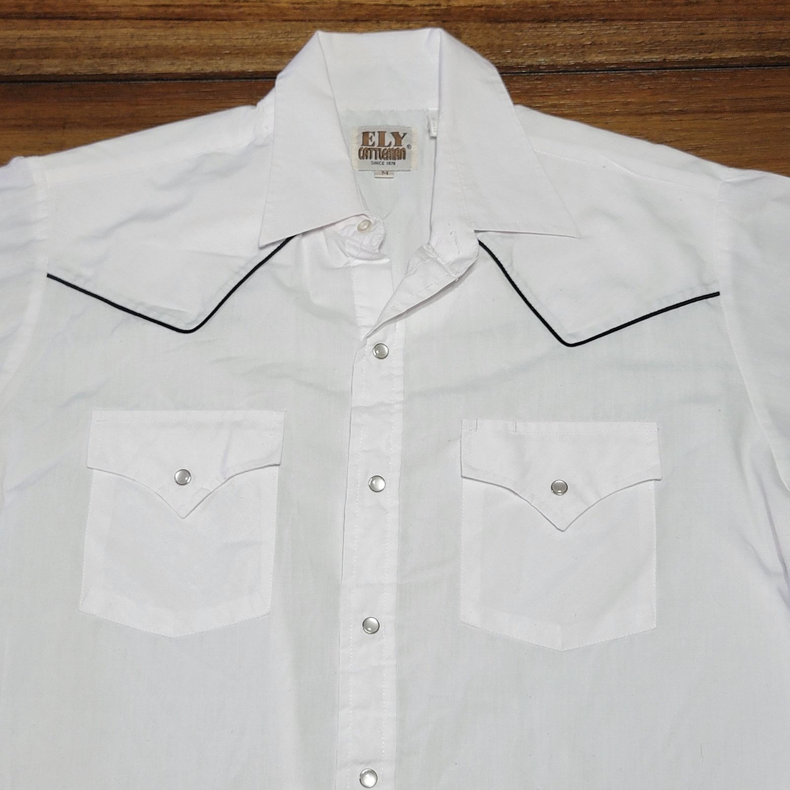 Other Ely Cattleman LS Pearl Snap Western Shirt w/ Black Trim -Med Size US M / EU 48-50 / 2 - 2 Thumbnail