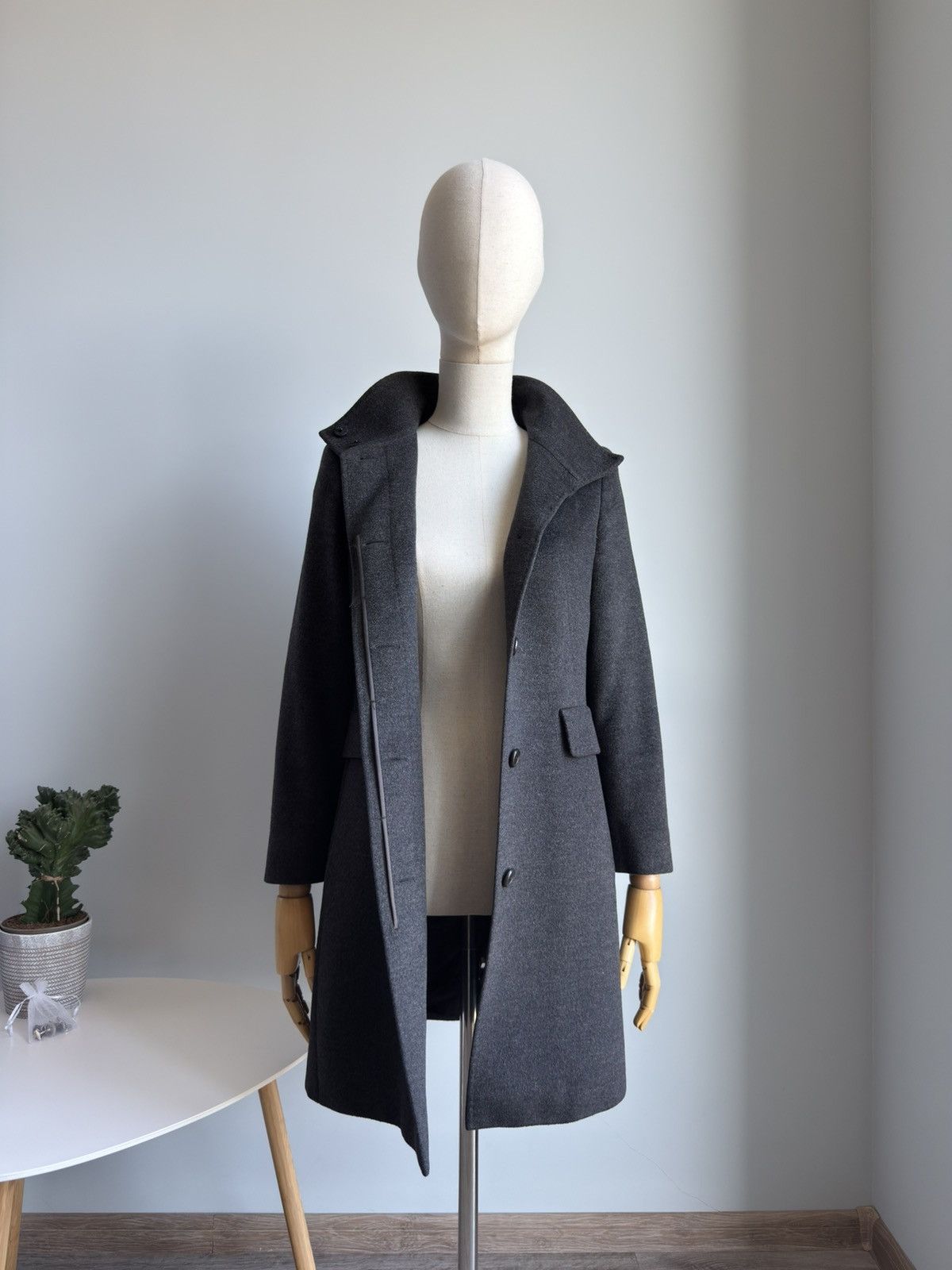 Max Mara Max Mara Studio Gray Virgin Wool Coat Tailored Mid Length Size XS / US 0-2 / IT 36-38 - 10 Thumbnail