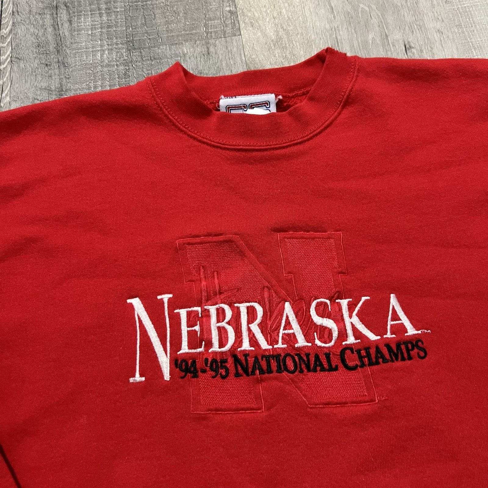Vintage VTG Nebraska Cornhuskers 94-95 Huskers College Sweatshirt Size US L / EU 52-54 / 3 - 3 Thumbnail