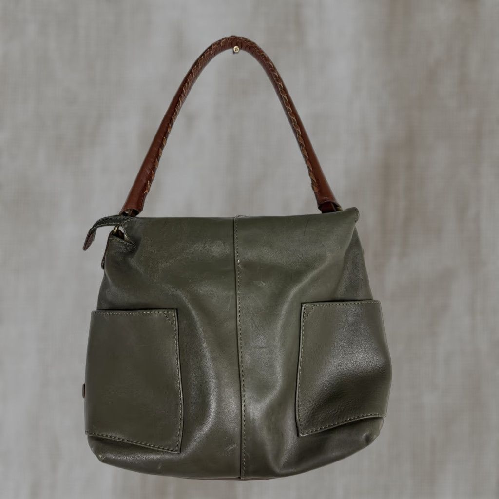 Vintage Sundance Gray Genuine Double Pockets Leather Simplicity Tote Handbag Purse 14x11 Size ONE SIZE - 1 Thumbnail