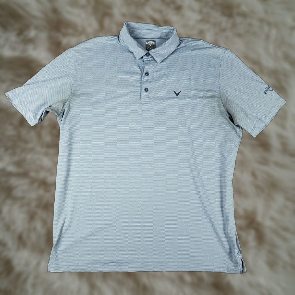 Callaway Callaway Polo Shirt Mens Size XL Blue Striped Opti Dri Fit Golf Short Sleeve Size US XL / EU 56 / 4 - 1 Thumbnail