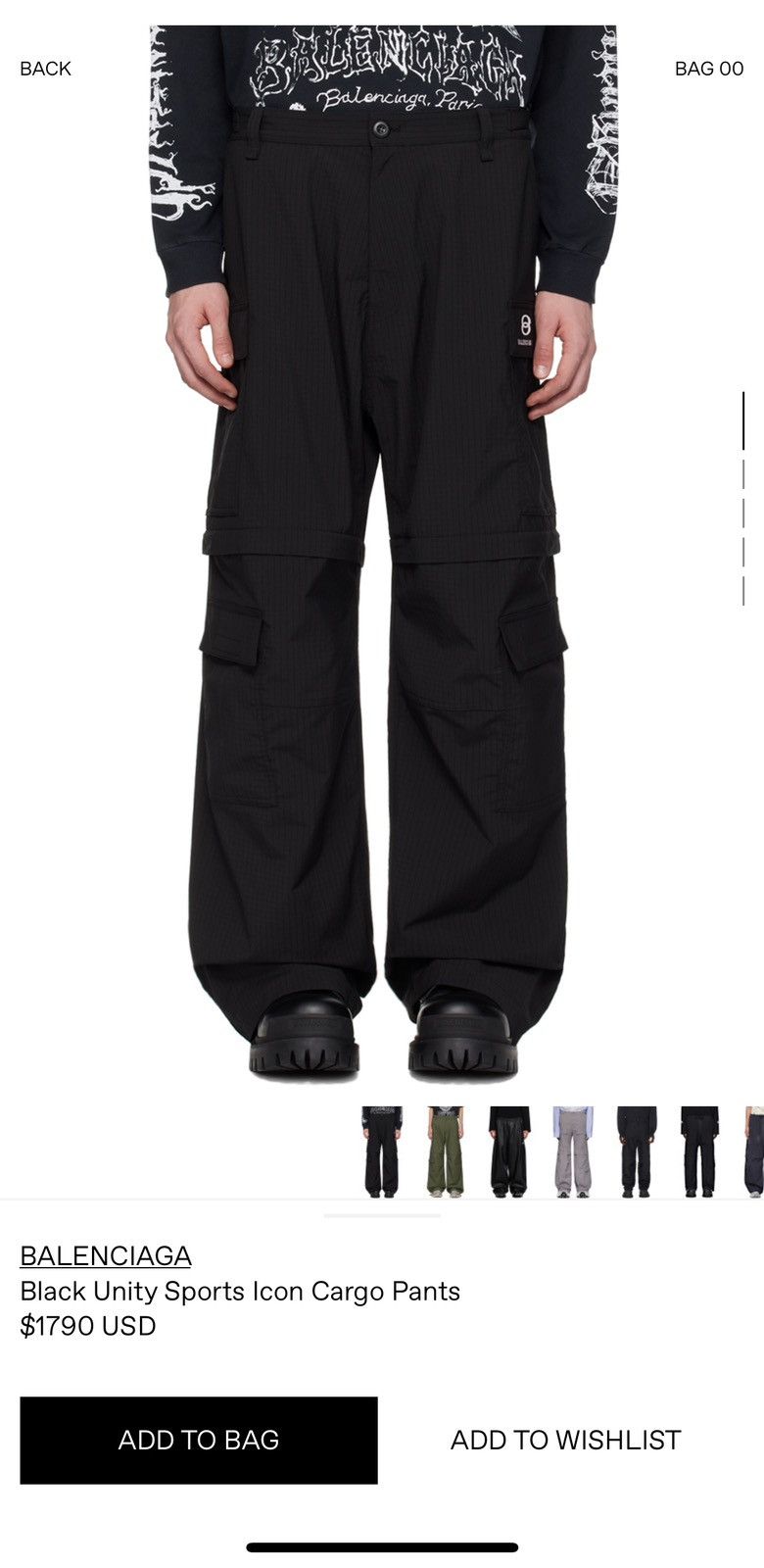Balenciaga Ripstop cargo pants Size US 29 - 1 Thumbnail