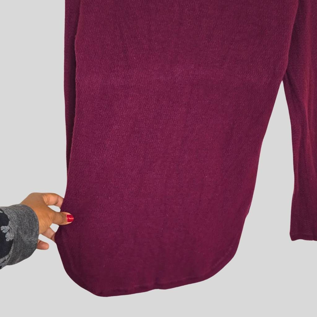 Cynthia Rowley Cynthia Rowley 100% Cashmere Sweater Burgundy Wine Split Hem Size M / US 6-8 / IT 42-44 - 15 Thumbnail