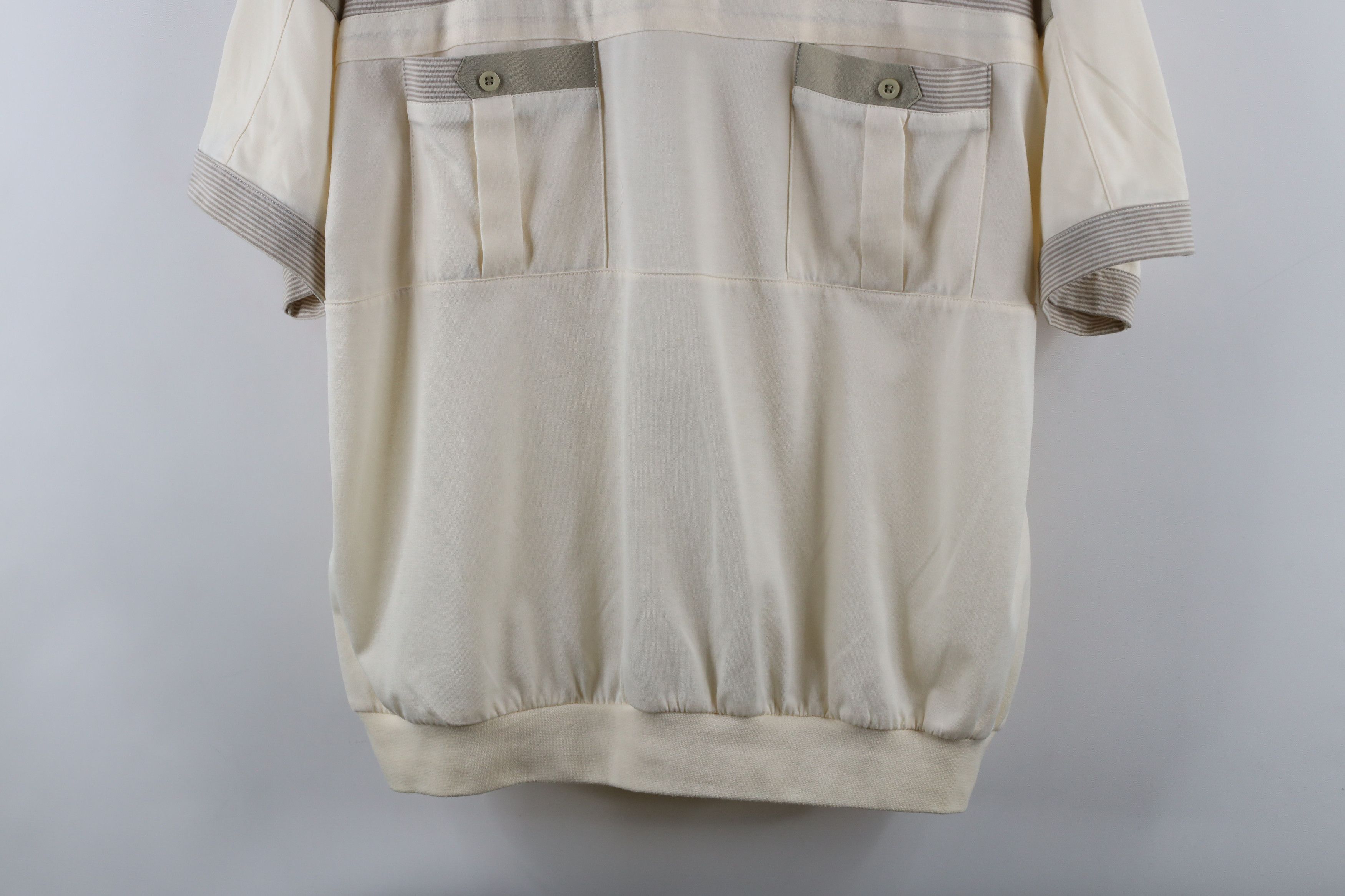 Vintage Vintage 90s Streetwear Collared Pullover Polo Shirt Cream Size US L / EU 52-54 / 3 - 3 Thumbnail