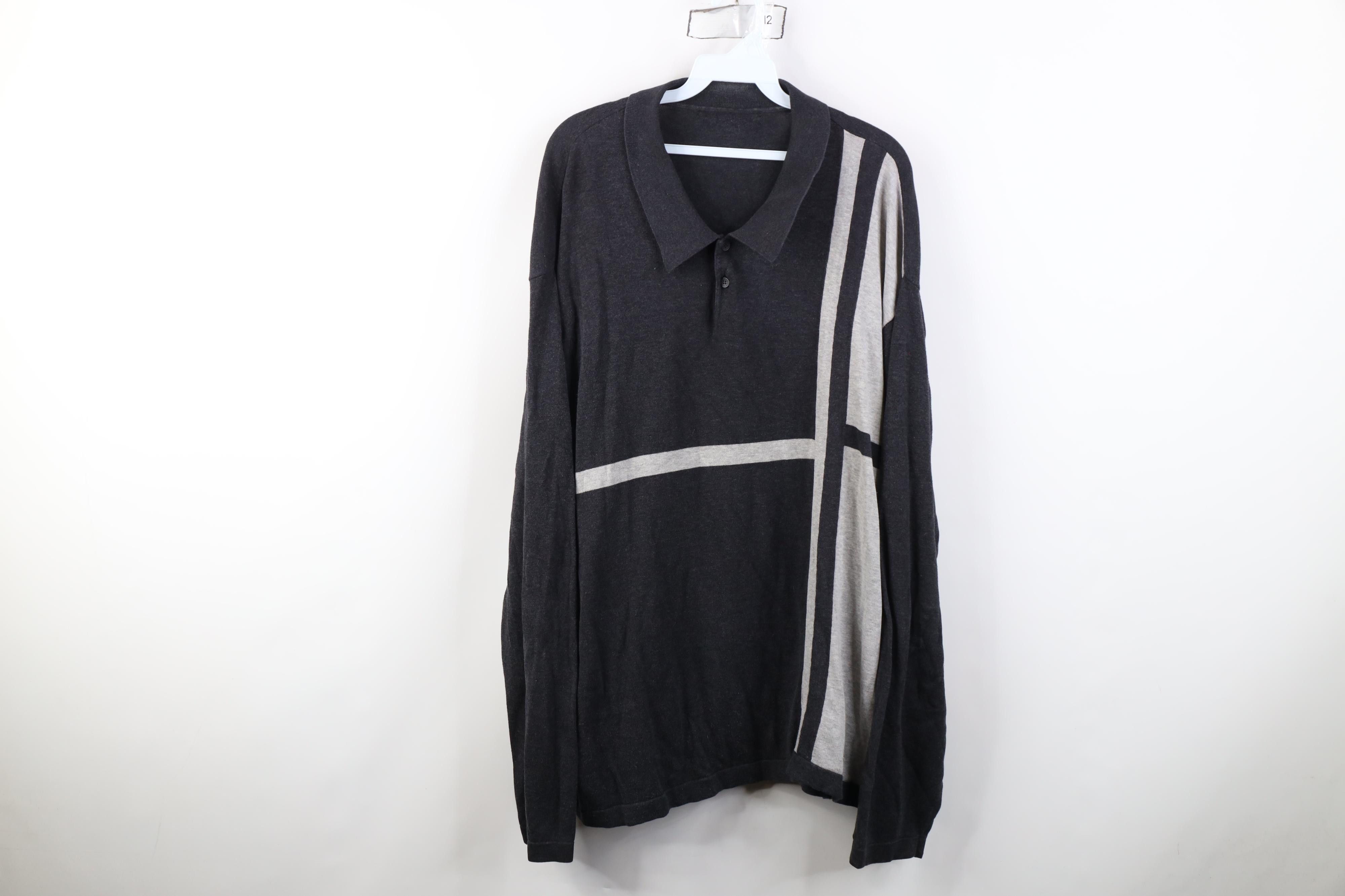 Vintage Vintage 90s Streetwear Block Panel Knit Collared Polo Shirt Size US XXL / EU 58 / 5 - 1 Thumbnail