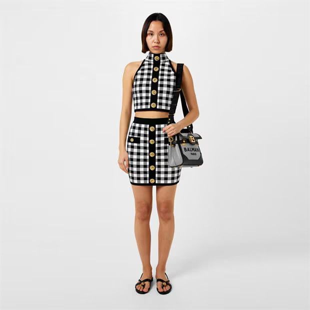 Balmain o1g2r1mq0924 Tank Tops in Black & White Size L / US 10 / IT 46 - 6 Thumbnail
