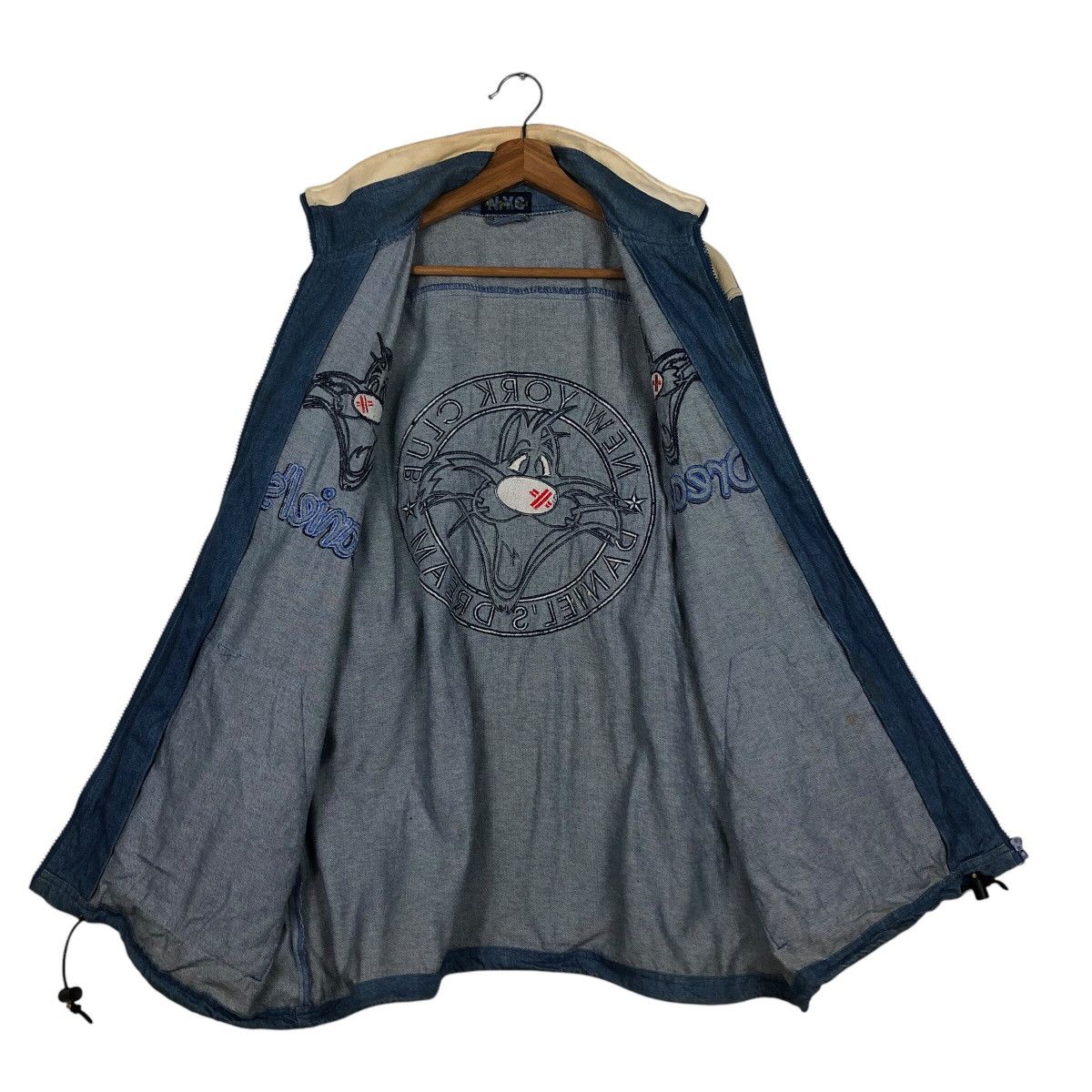 Cartoon Network 📌Vintage Zipper Denim Jacket New York Club Cartoon Big Logo Size US M / EU 48-50 / 2 - 14 Thumbnail