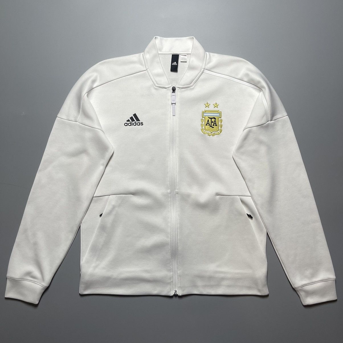 Adidas × Vintage ARGENTINA ADIDAS ZNE 2018 WORLD CUP SOCCER ANTHEM TRAVK TOP Size US L / EU 52-54 / 3 - 1 Thumbnail