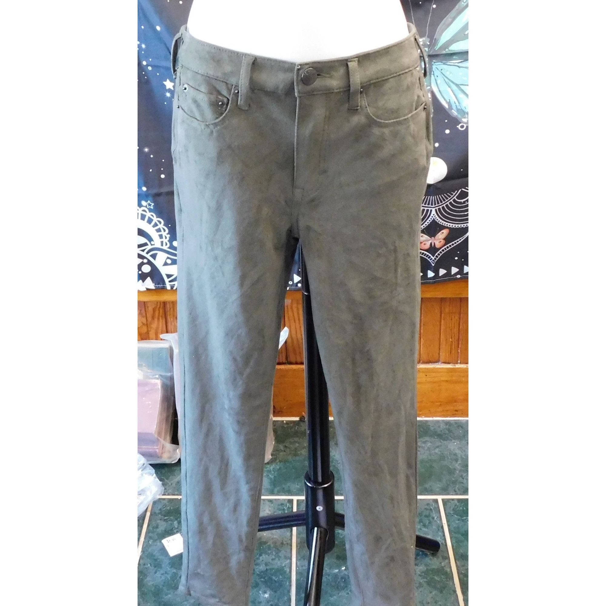 Other Tokyo Darling Grey Faux Suede High Waisted Jeggings Size 26" / US 2 / IT 38 - 1 Thumbnail