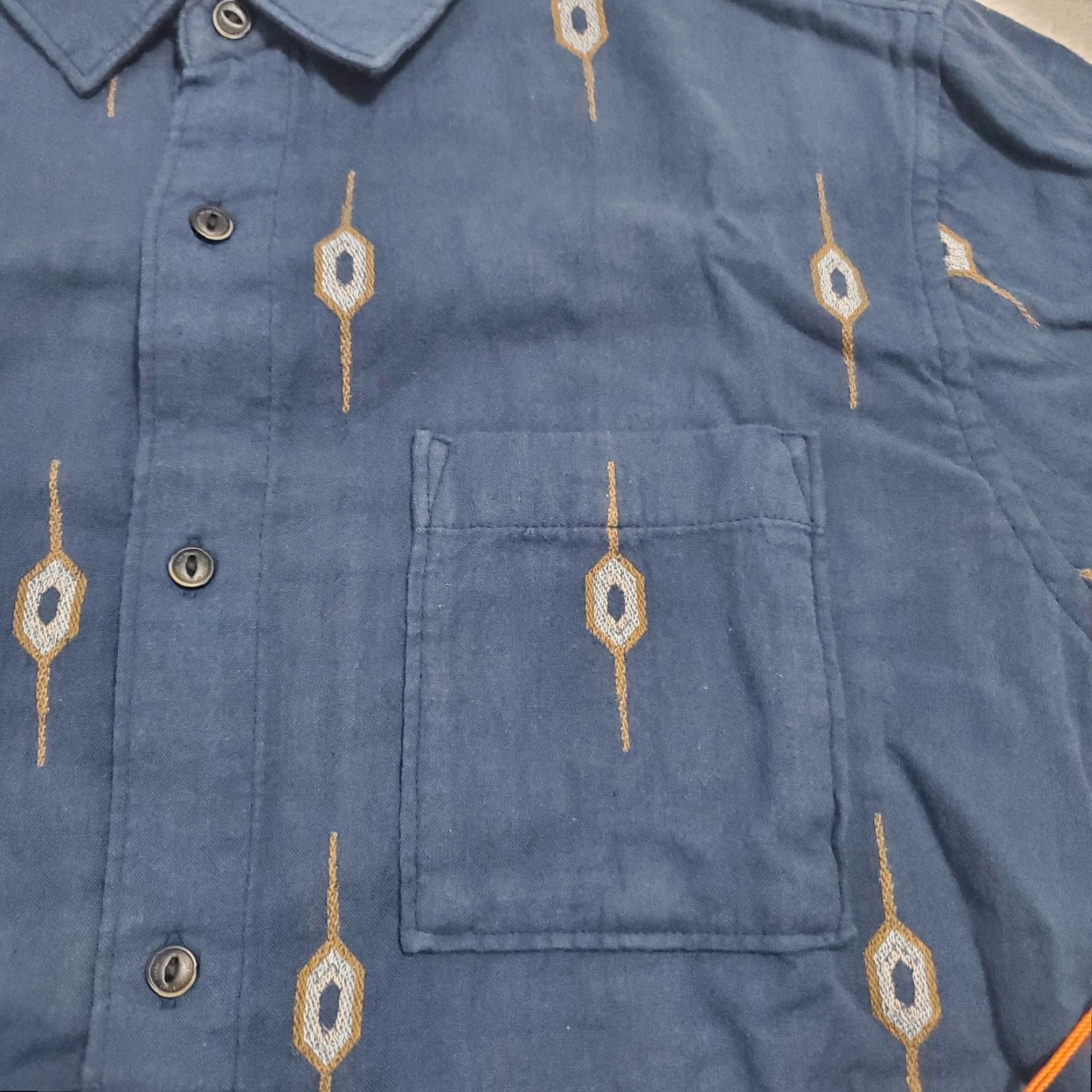 Roark Roark Journey SS Woven Shirt Men M Castagno Nannai Blue Organic Cotton Outdoors Size US M / EU 48-50 / 2 - 6 Thumbnail