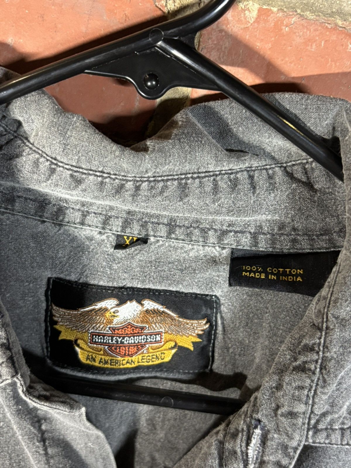 Harley Davidson Harley Davidson Embroidered Grey Button Down Shirt Adult XL Size US XL / EU 56 / 4 - 5 Thumbnail
