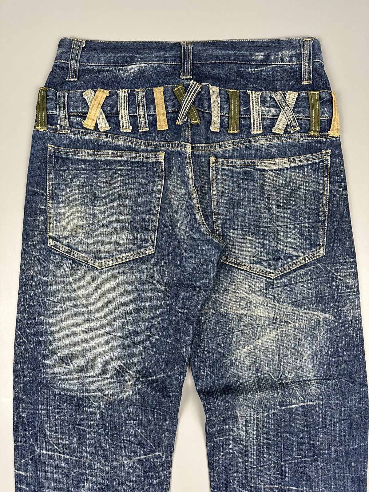 If Six Was Nine × Le Grande Bleu (L.G.B.) Japanese Double Waist Whiskered Denim Size US 31 - 4 Thumbnail