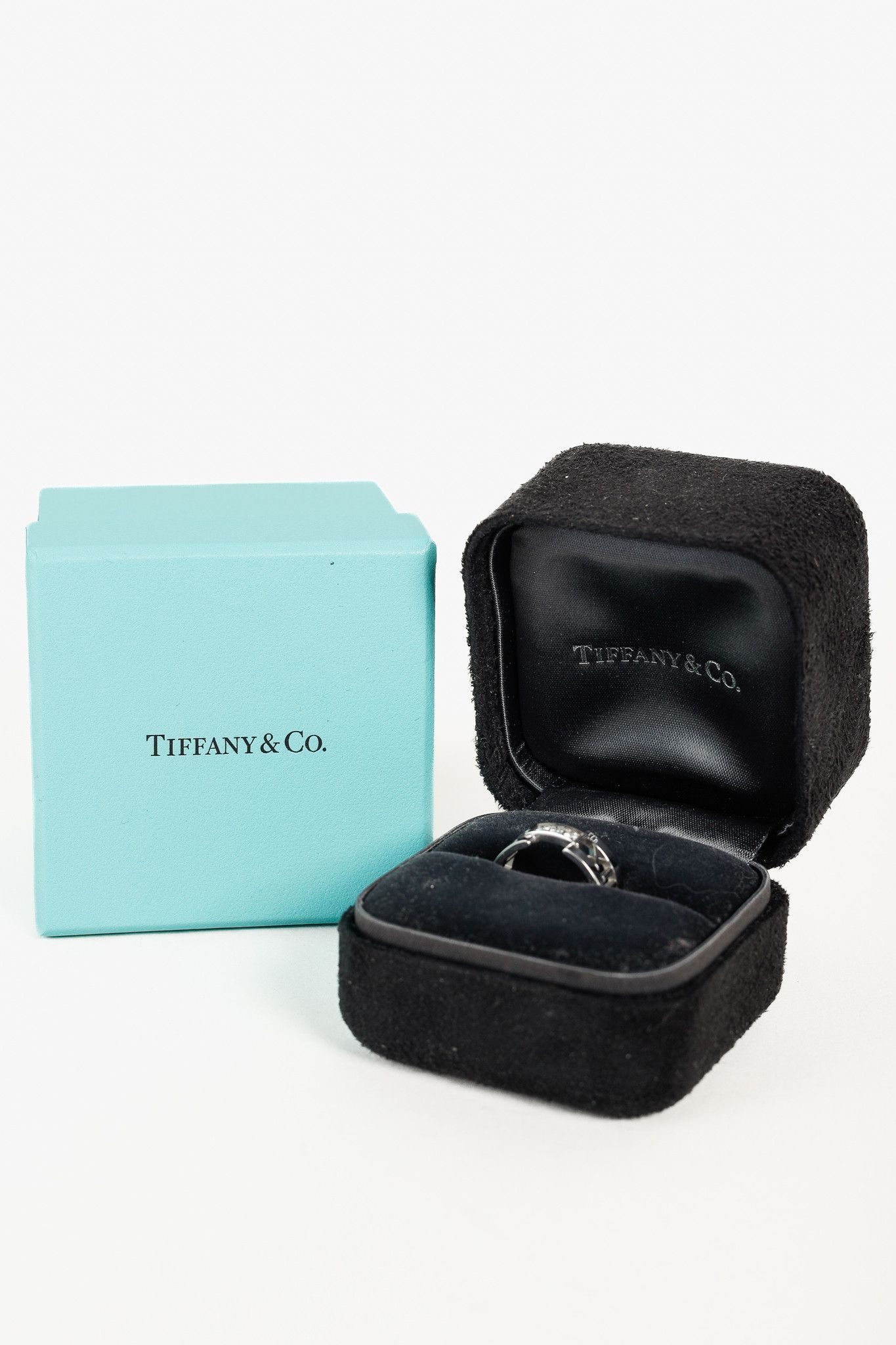 Tiffany & Co. Tiffany & Co. Atlas 18K White Gold & Diamond Roman Time Ring Size ONE SIZE - 6 Thumbnail
