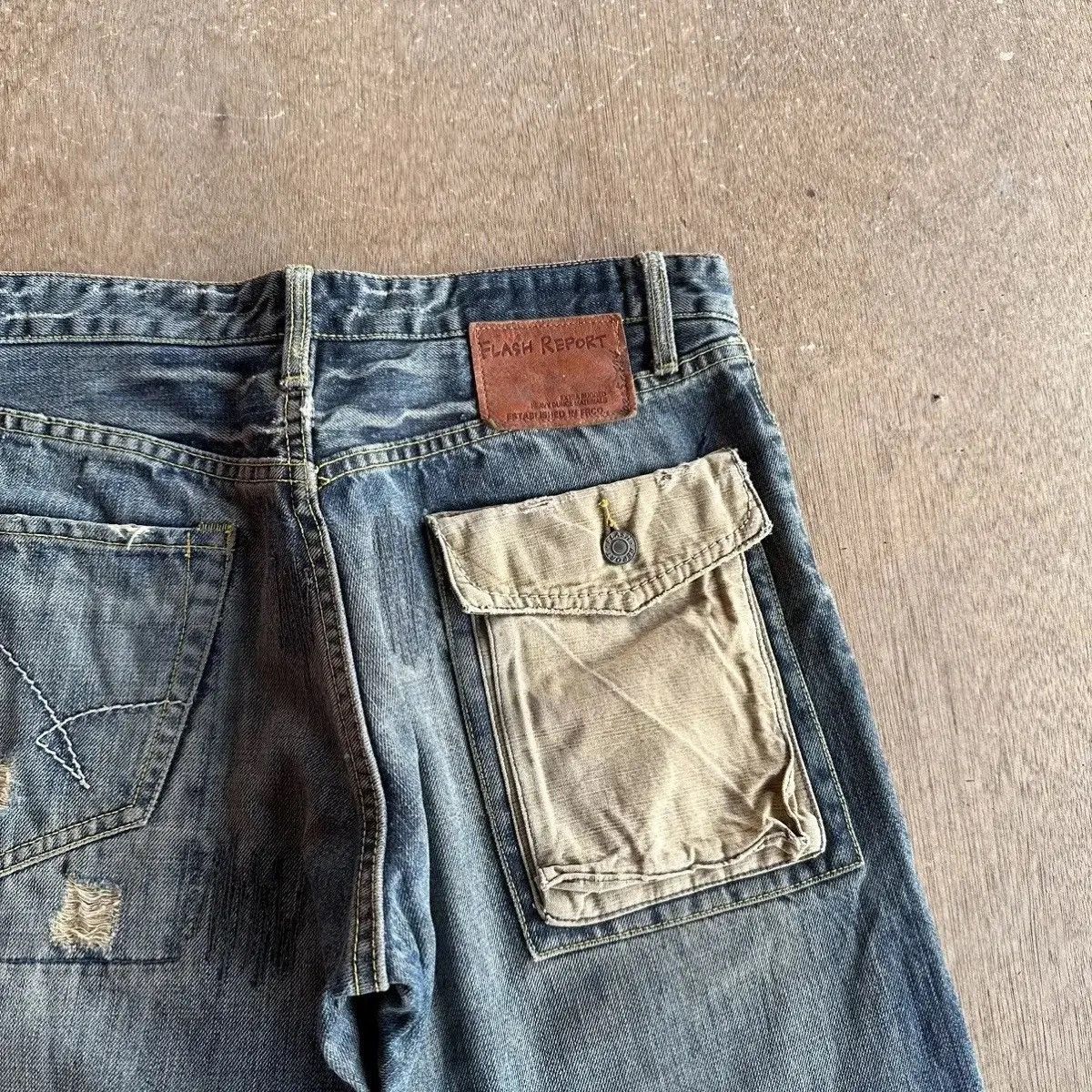 Japanese Brand SUPER SICKS 🔥FLASH REPORT Japan Jean Patchwork Denim Pants Size US 31 - 14 Thumbnail